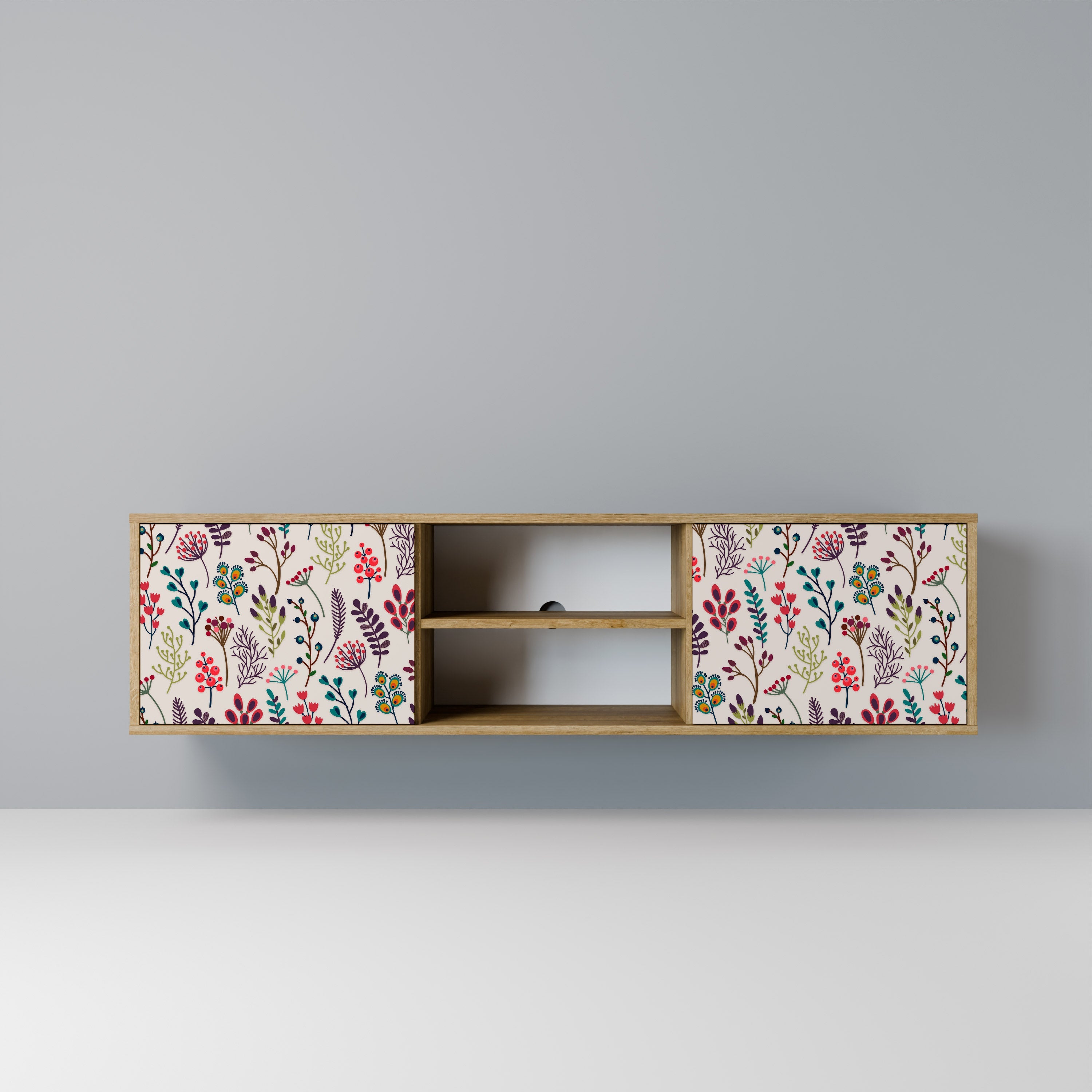 Meuble TV 2 portes effet chêne AUTUMN SUNDRIES