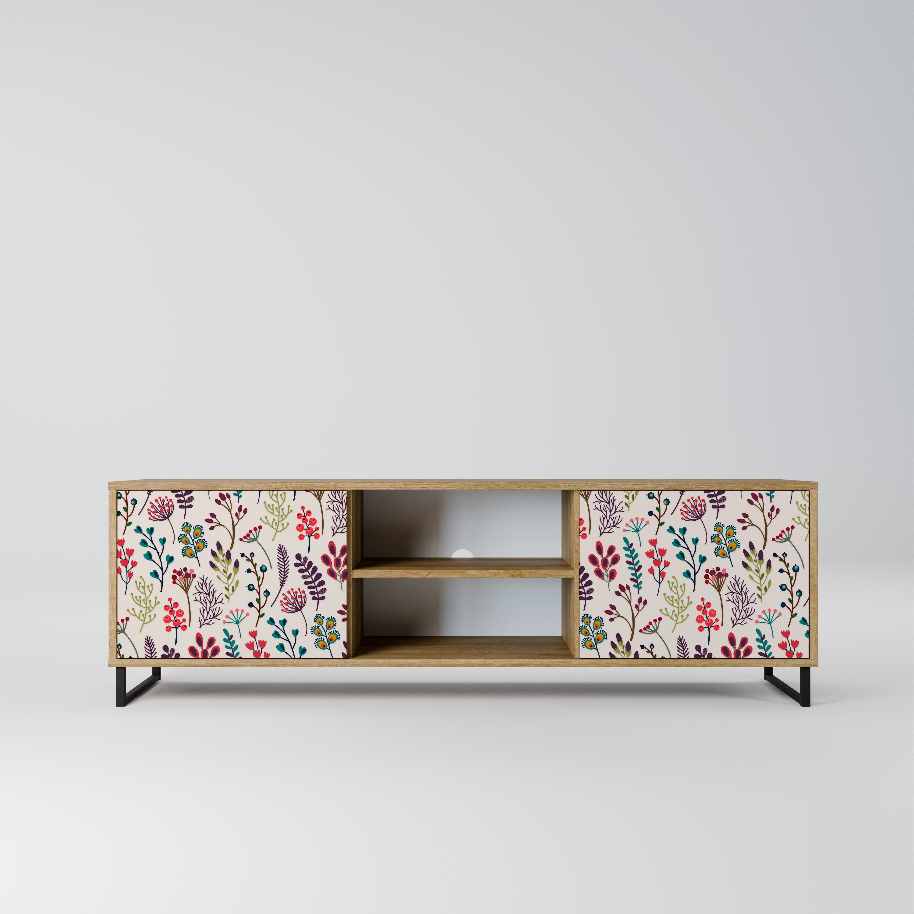 Meuble TV 2 portes effet chêne AUTUMN SUNDRIES