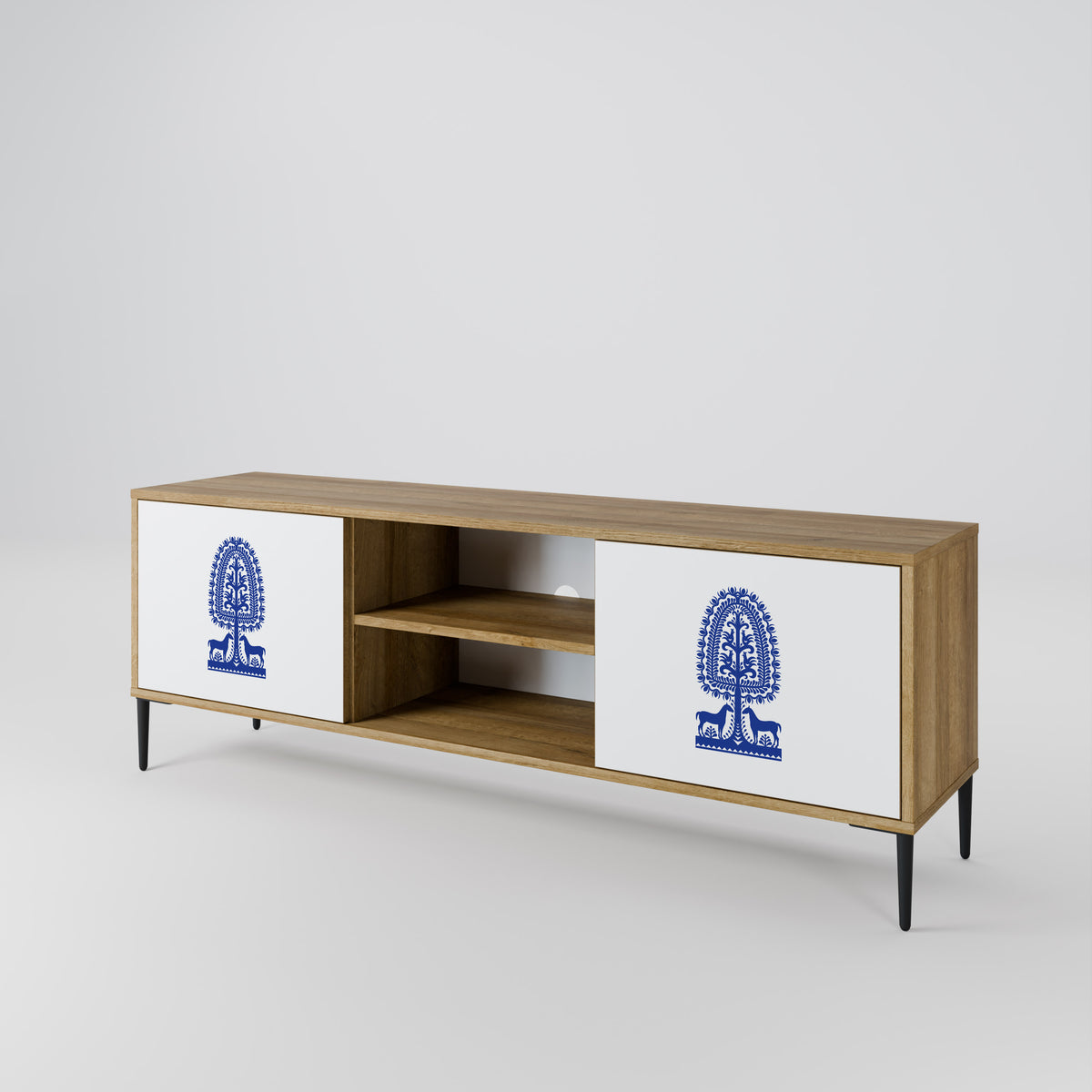 POLISH FOLK ART 2-Door TV Cabinet