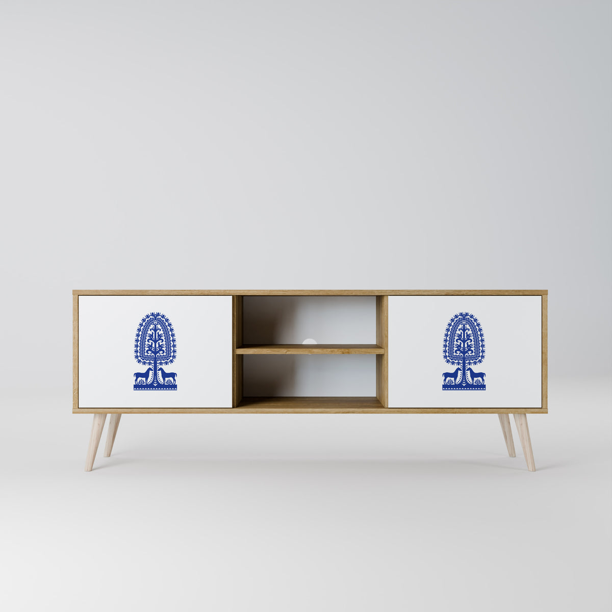 POLISH FOLK ART 2-Door TV Cabinet