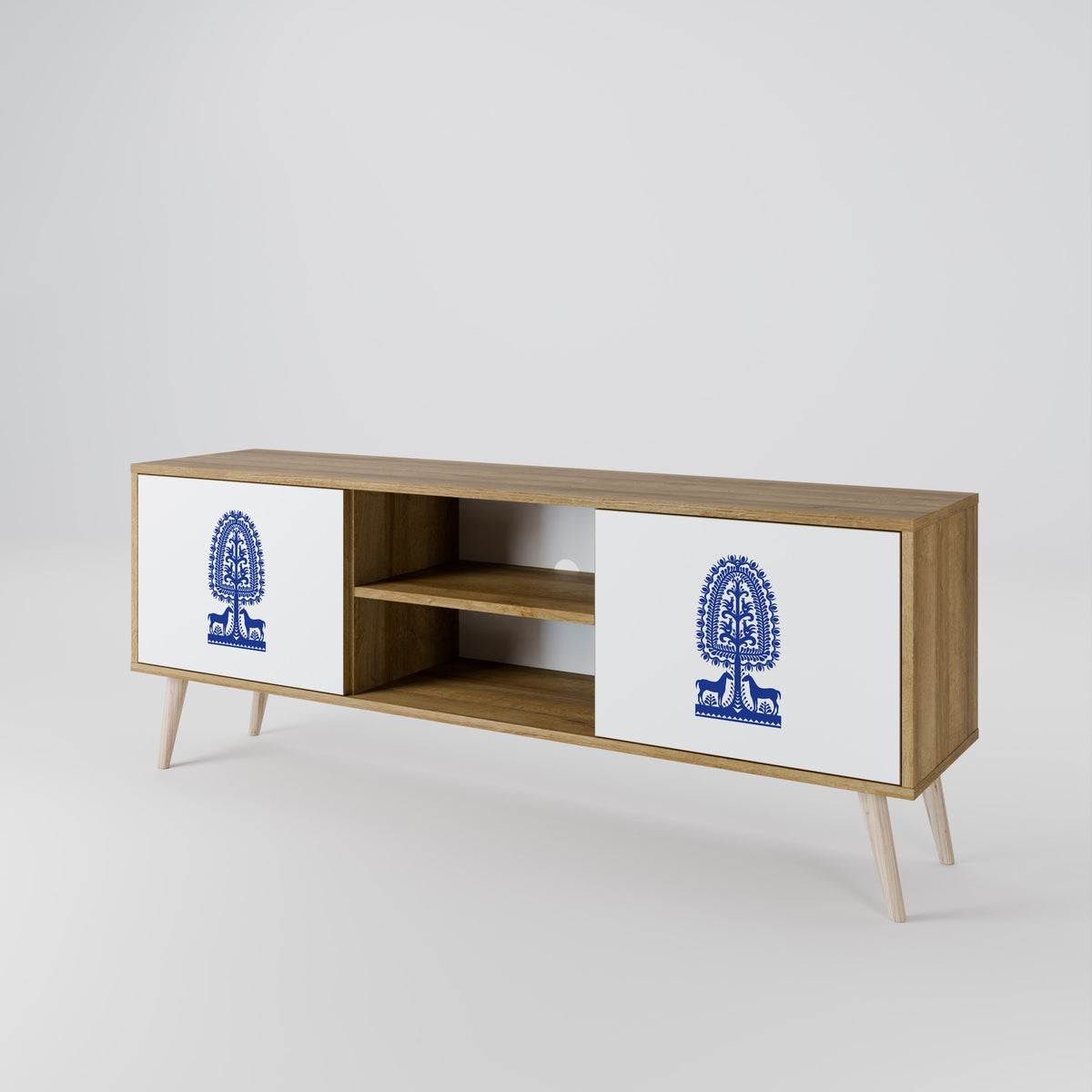POLISH FOLK ART 2-Door TV Cabinet