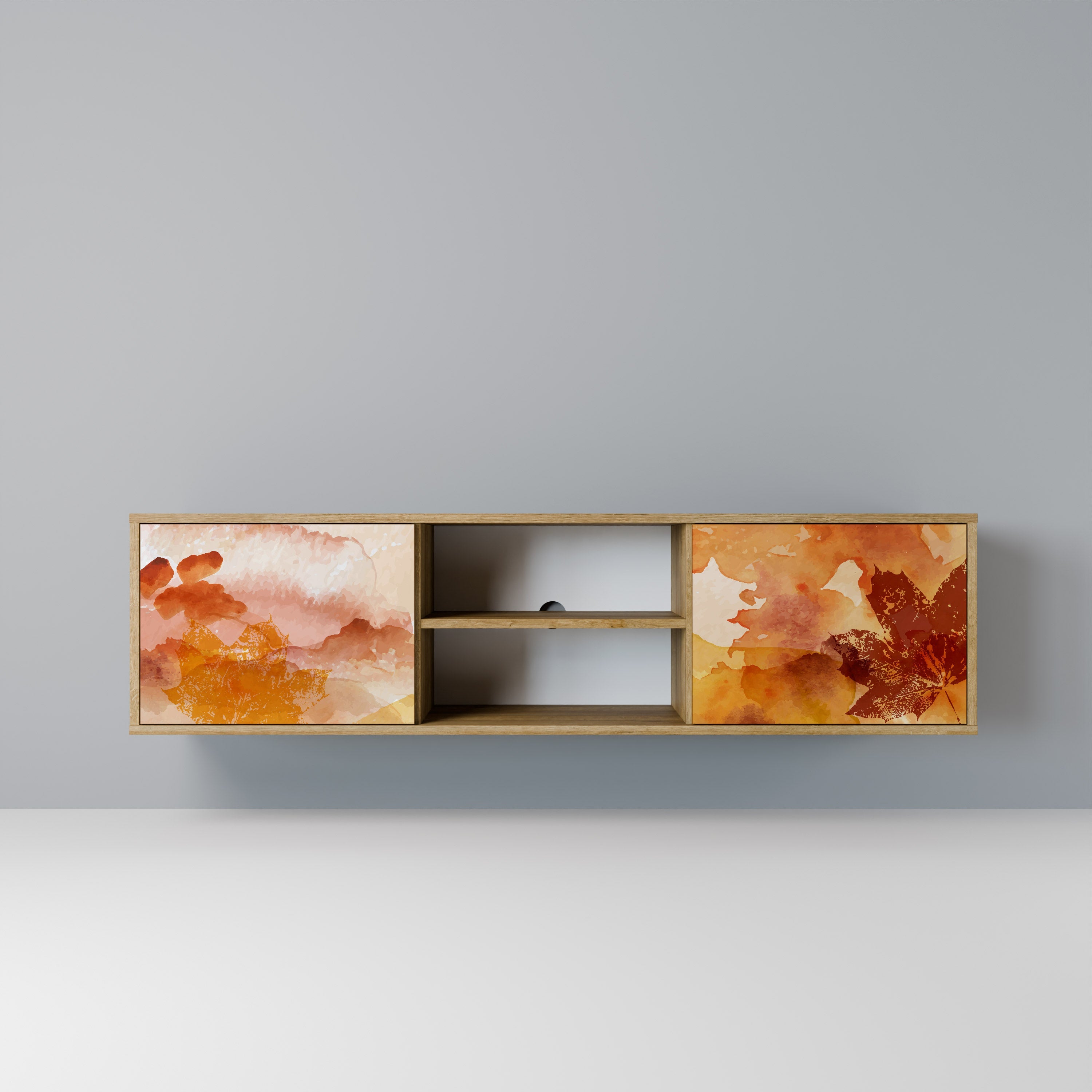 Meuble TV 2 portes effet chêne TRACES OF AUTUMN