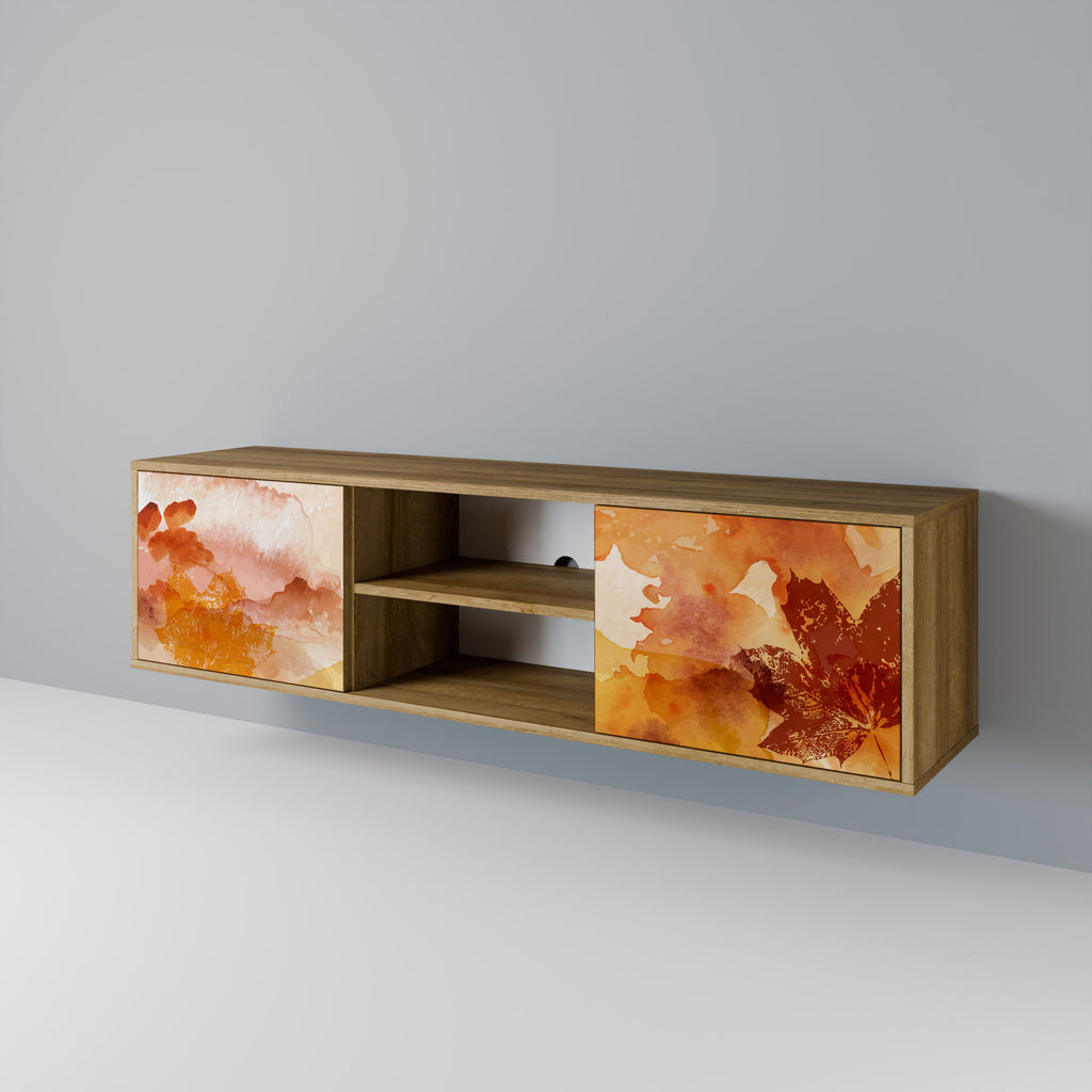 Meuble TV 2 portes effet chêne TRACES OF AUTUMN