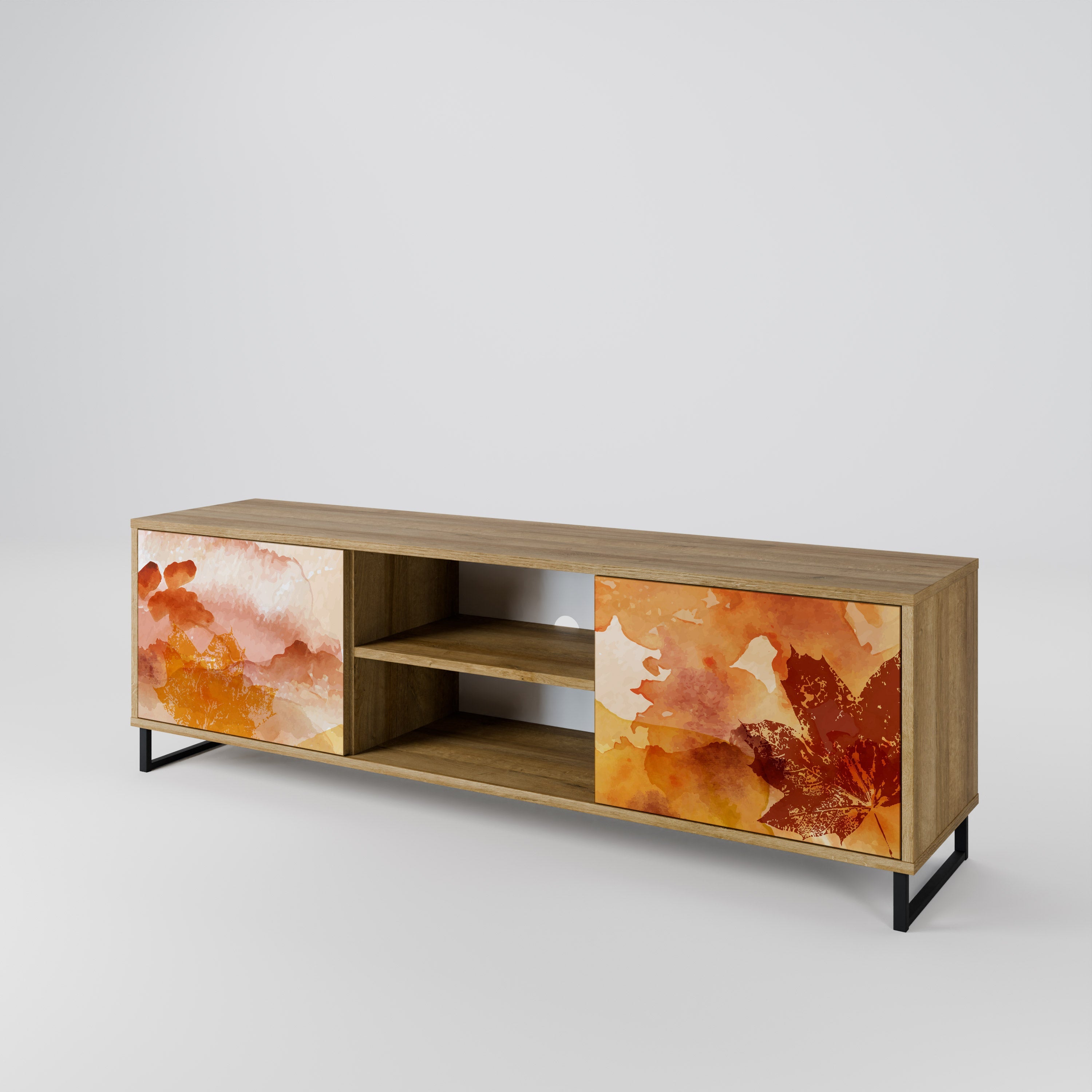 Meuble TV 2 portes effet chêne TRACES OF AUTUMN