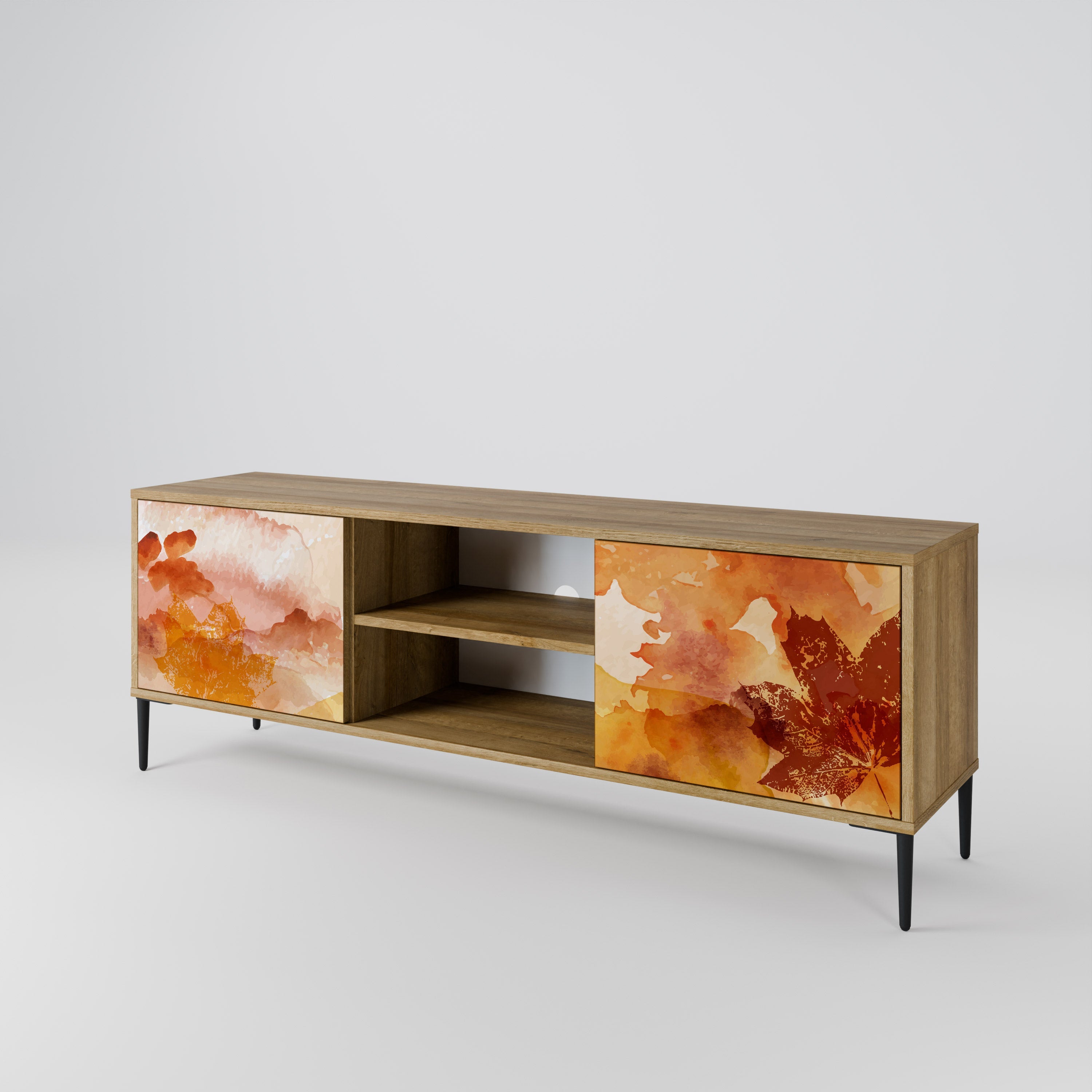 Meuble TV 2 portes effet chêne TRACES OF AUTUMN