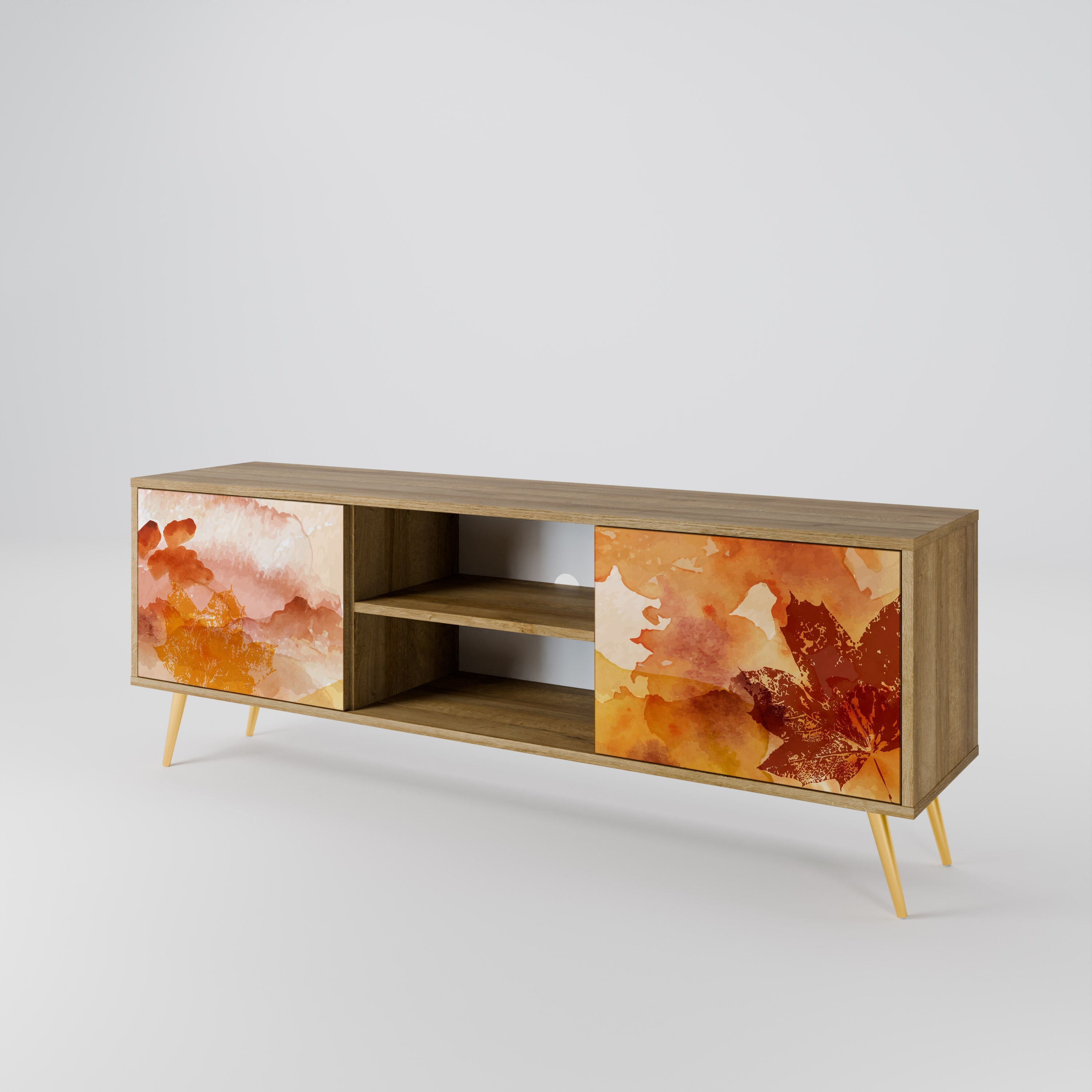 Meuble TV 2 portes effet chêne TRACES OF AUTUMN