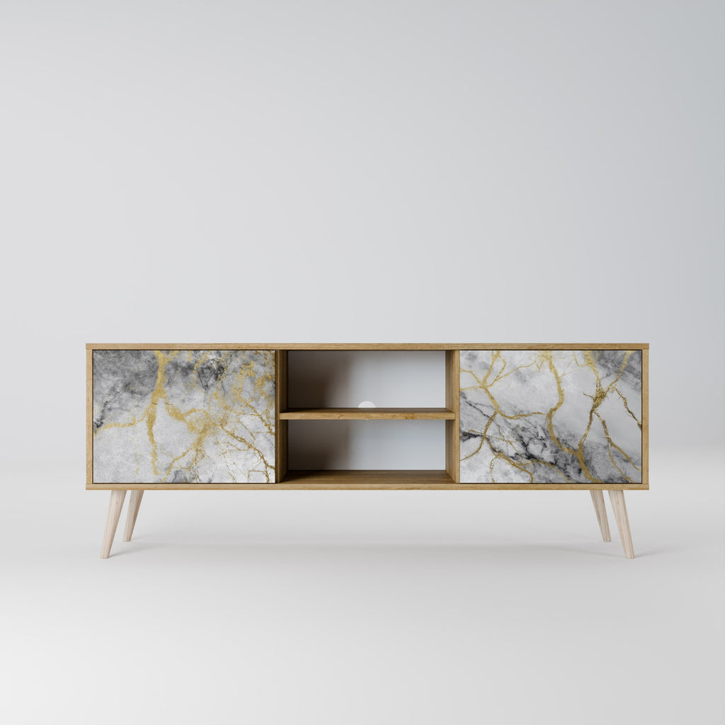 Meuble TV 2 portes TIMELESS GLIDE effet chêne