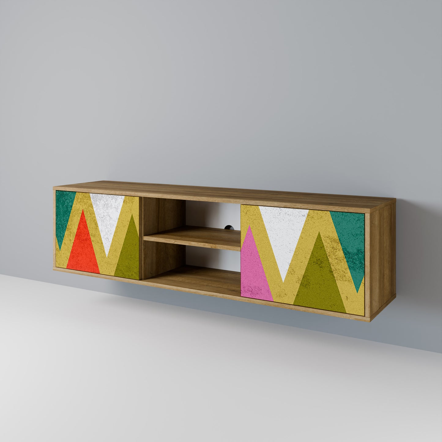 COLORFUL TRIANGLES 2-Door TV Cabinet