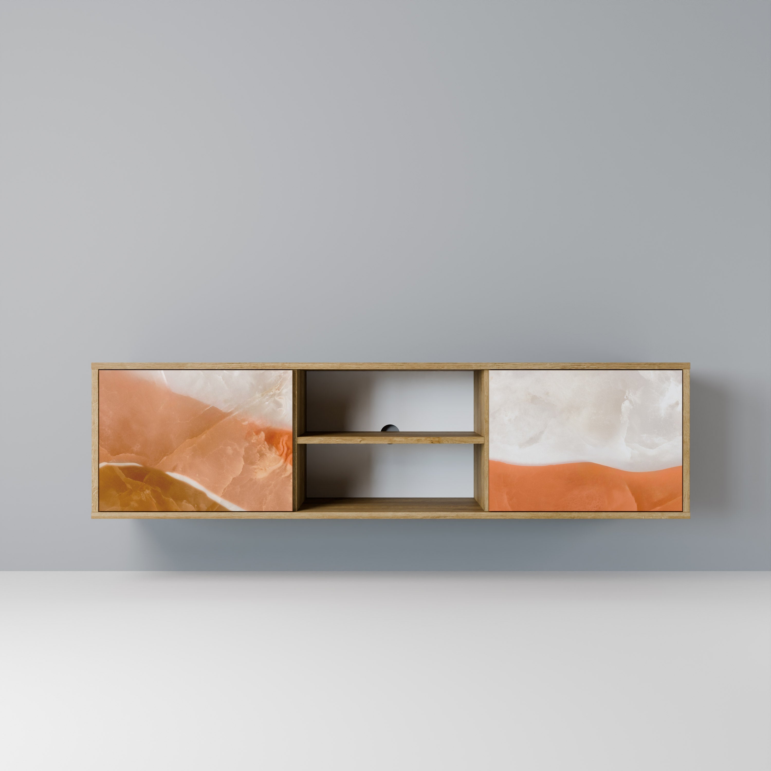 Meuble TV 2 portes SANDHILLS SPLENDOUR effet chêne