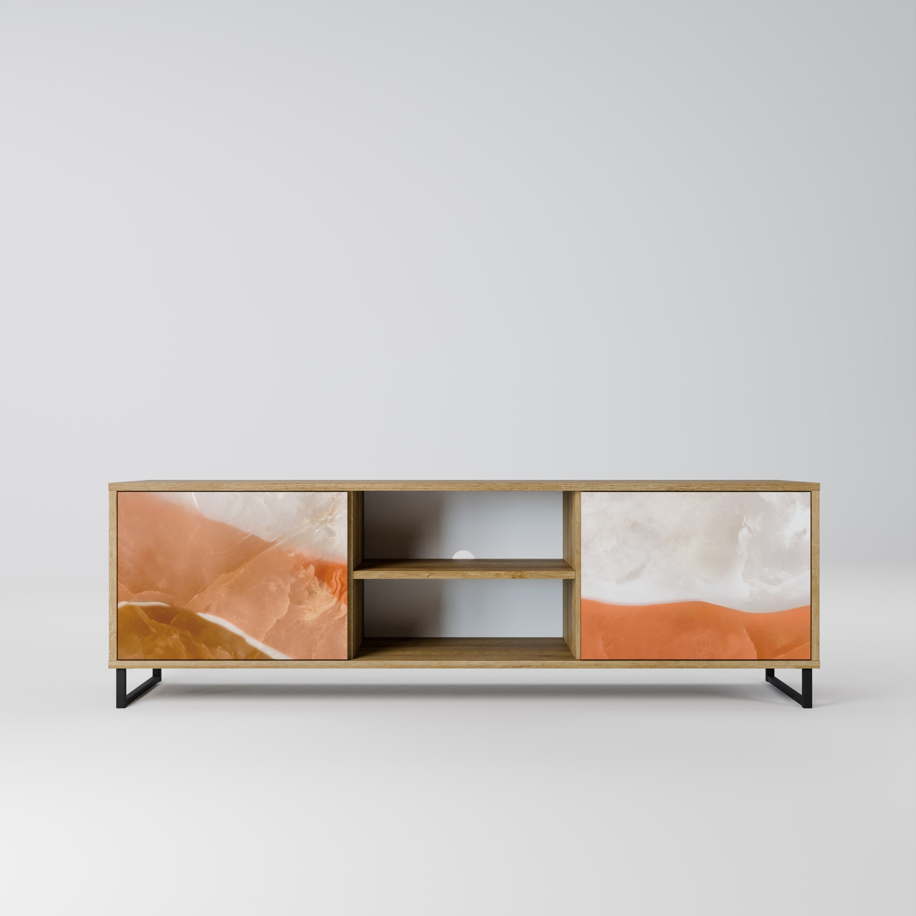 Meuble TV 2 portes SANDHILLS SPLENDOUR effet chêne