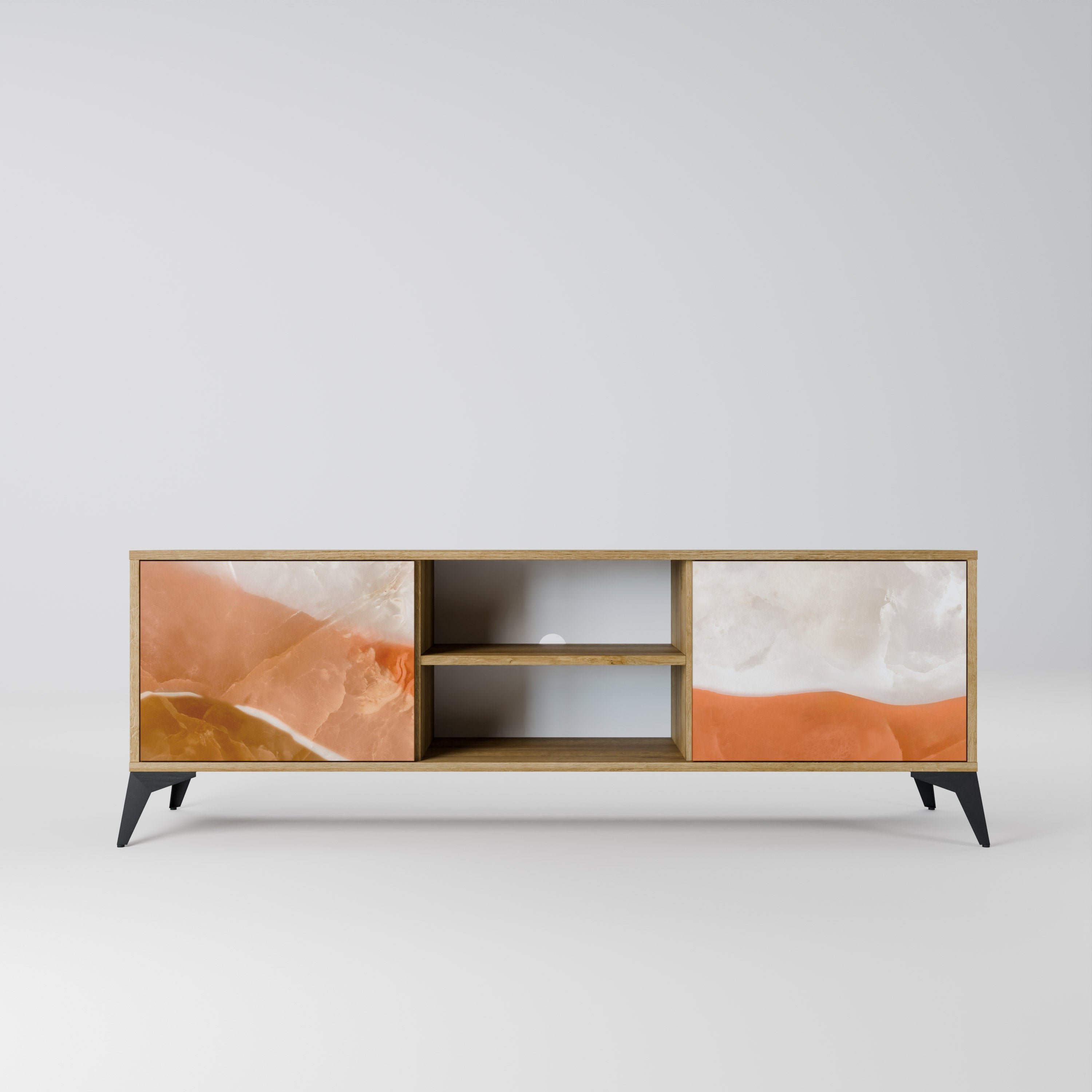 Meuble TV 2 portes SANDHILLS SPLENDOUR effet chêne