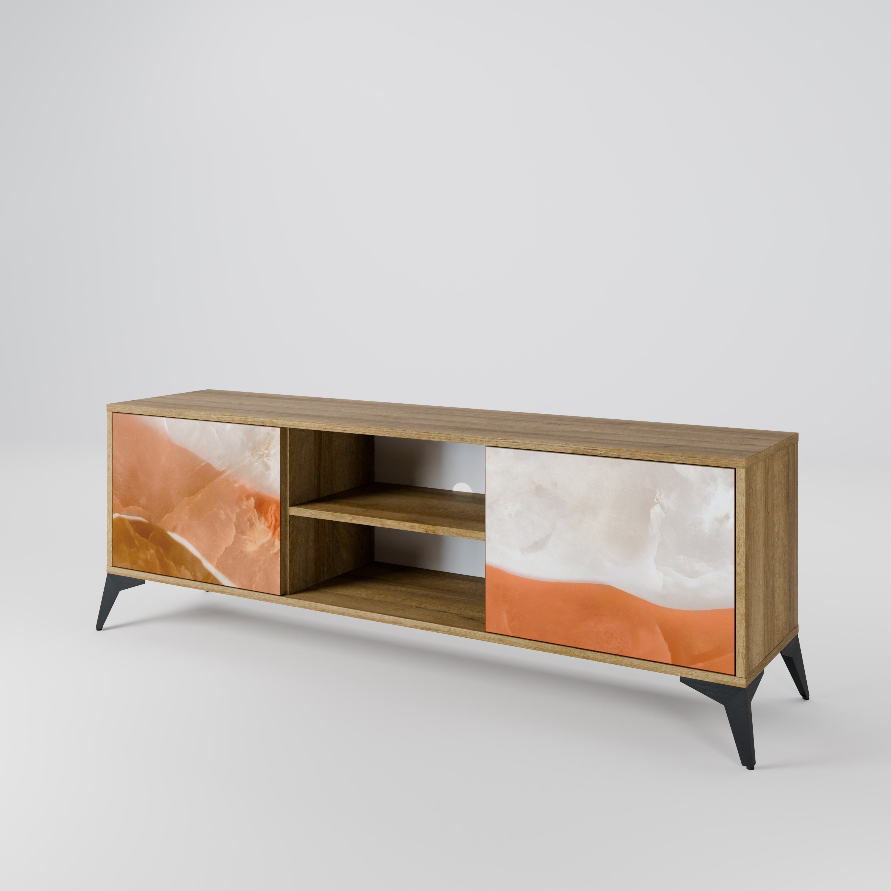 Meuble TV 2 portes SANDHILLS SPLENDOUR effet chêne