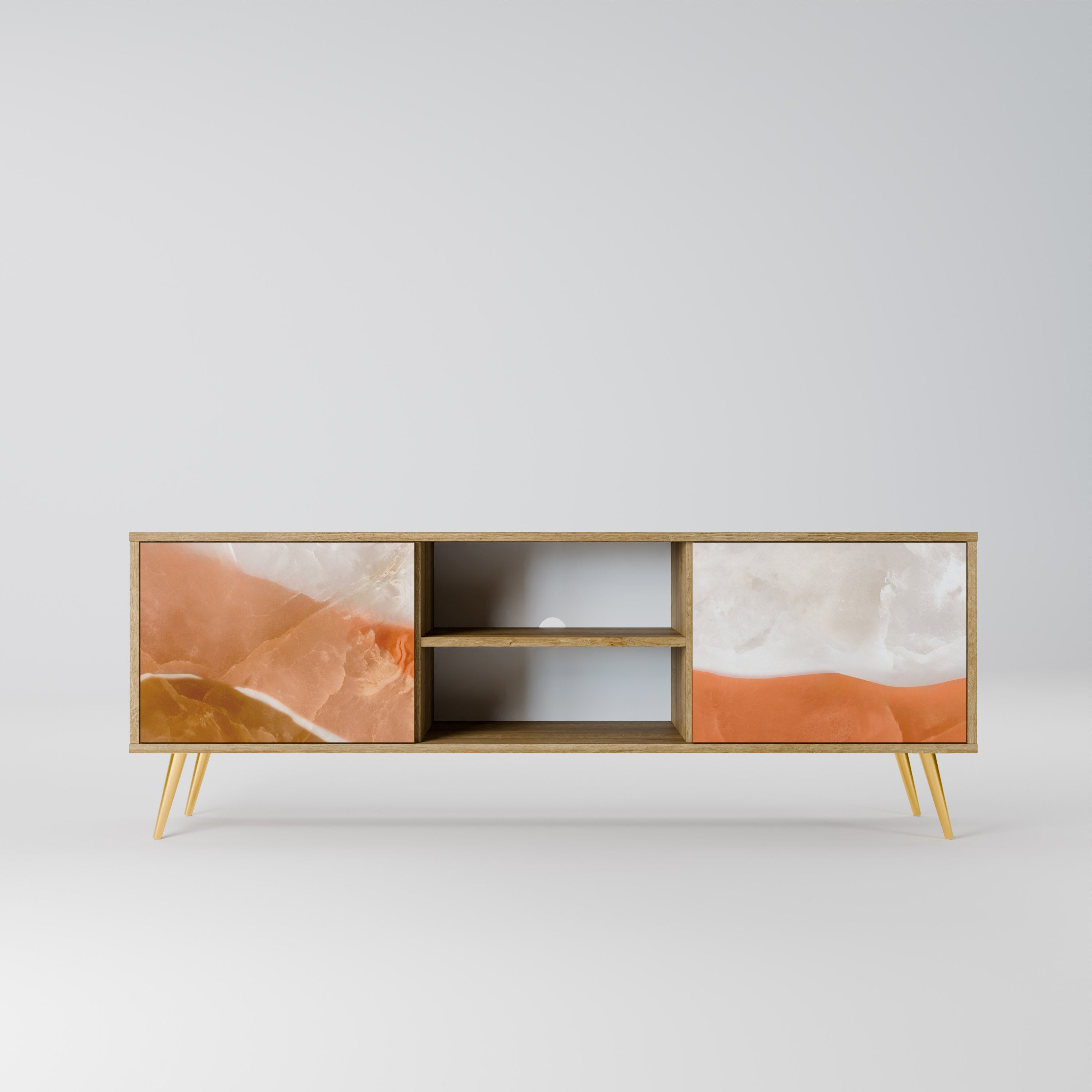 Meuble TV 2 portes SANDHILLS SPLENDOUR effet chêne