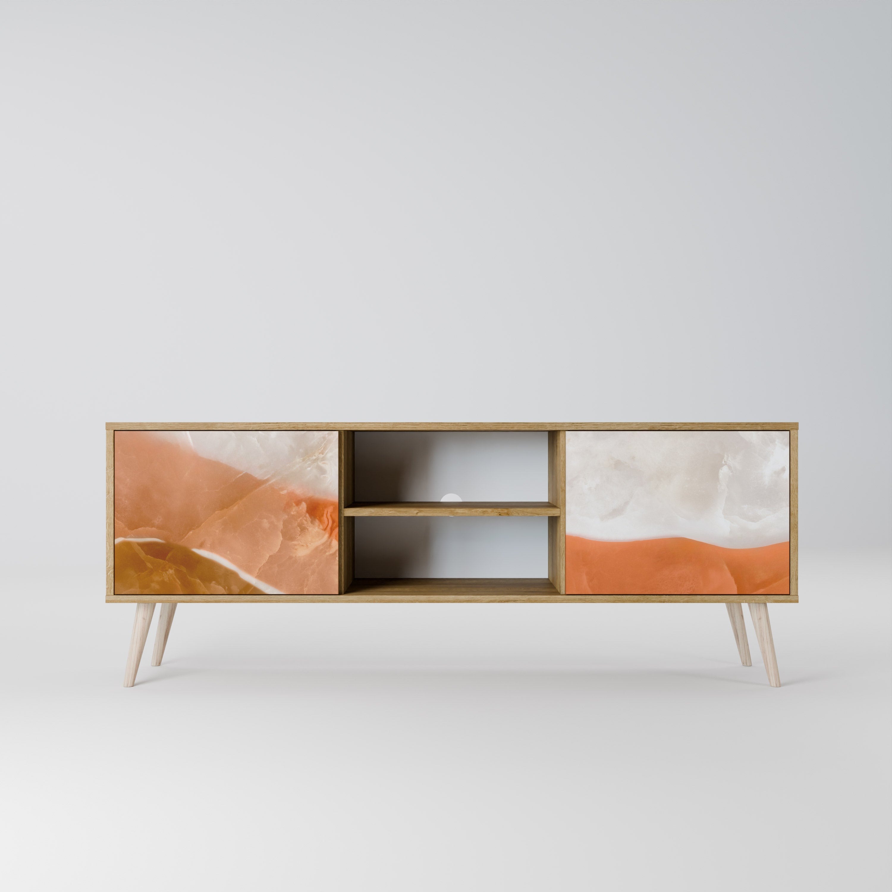 Meuble TV 2 portes SANDHILLS SPLENDOUR effet chêne