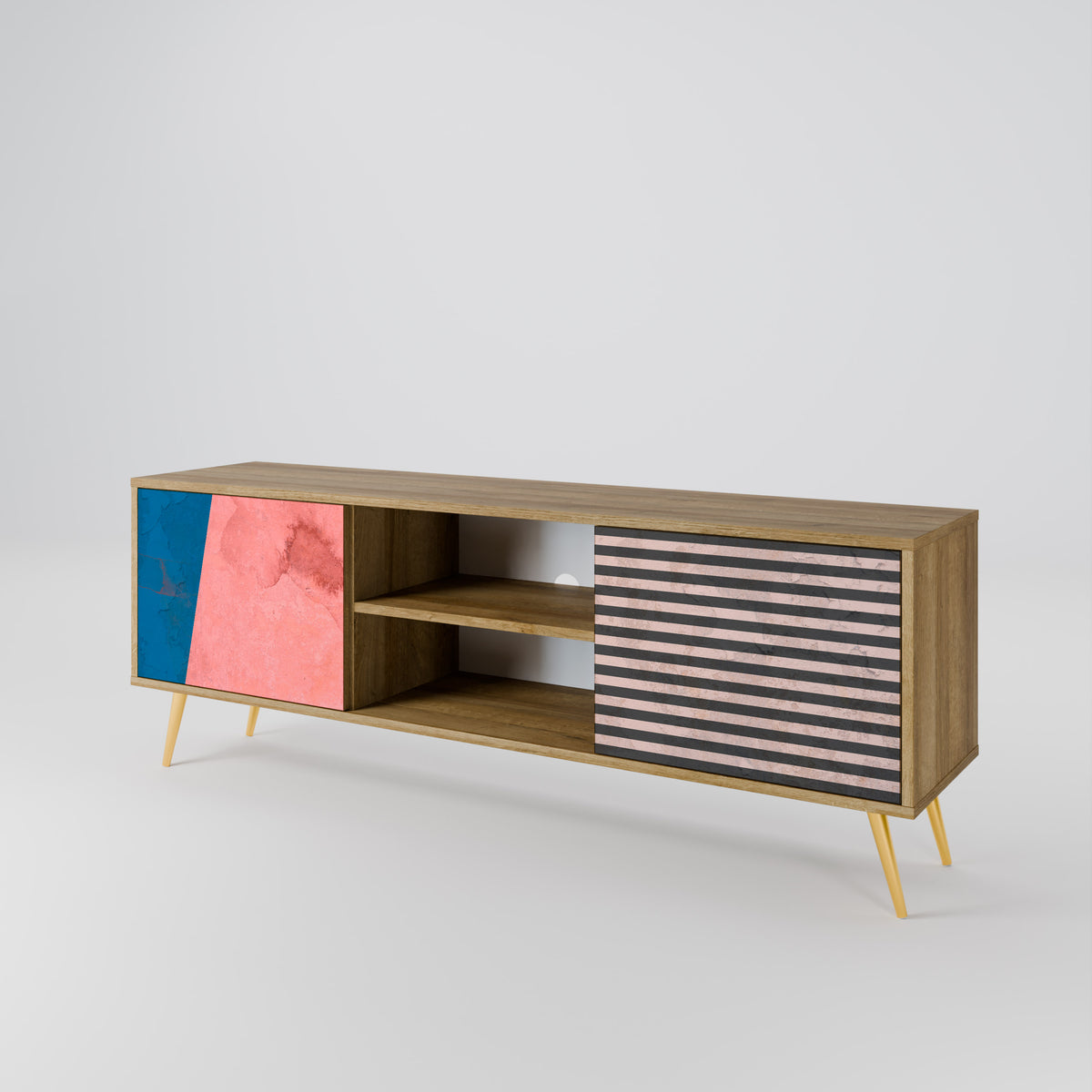 GLAMOROUS STRIPE 2-Door TV Cabinet