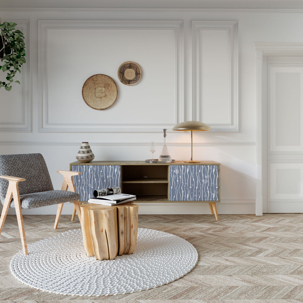 Meuble TV 2 portes GRAPHITE RAIN effet chêne