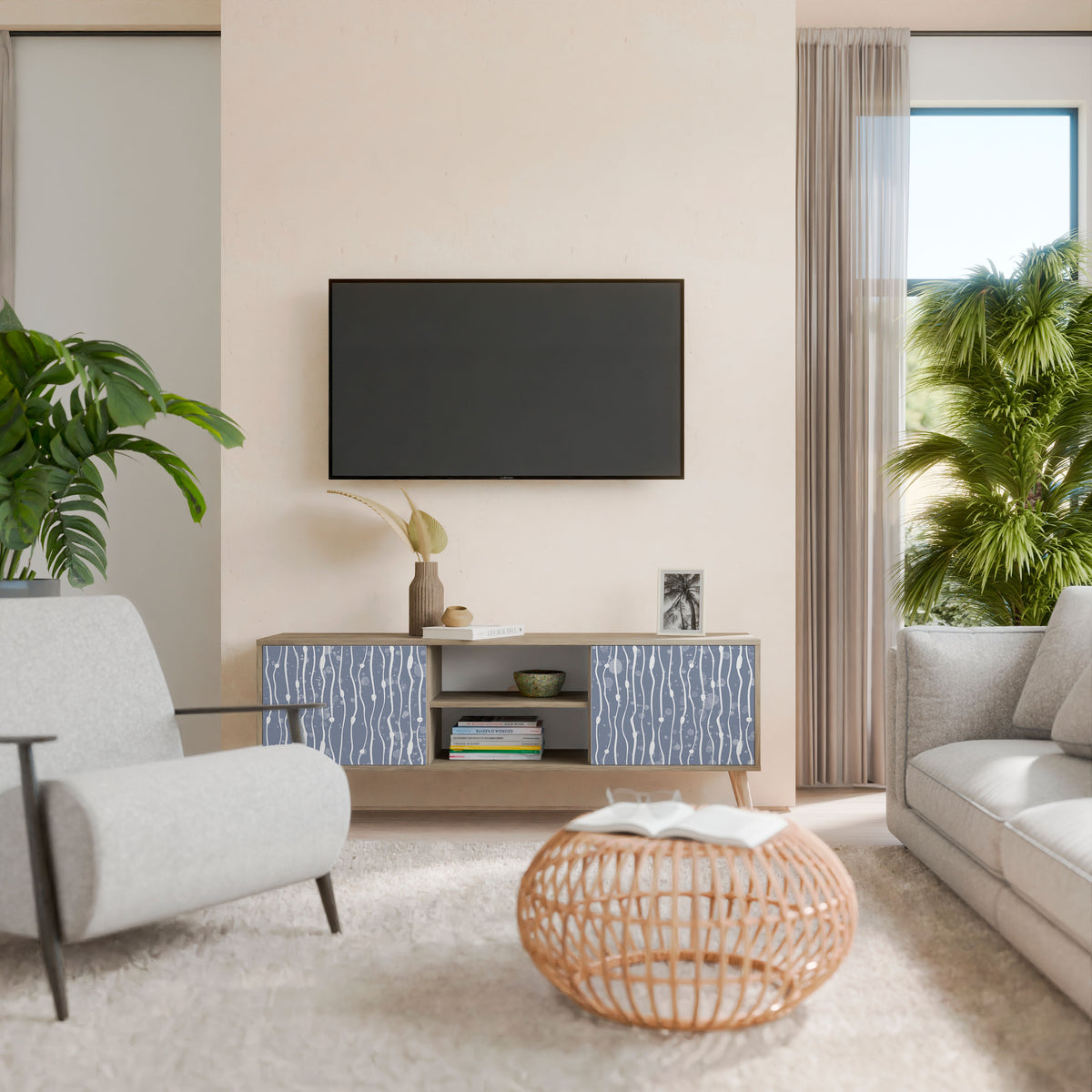 GRAPHITE RAIN 2-Door TV Cabinet