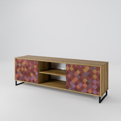 PAINTED SQUARES 2-Door TV Cabinet