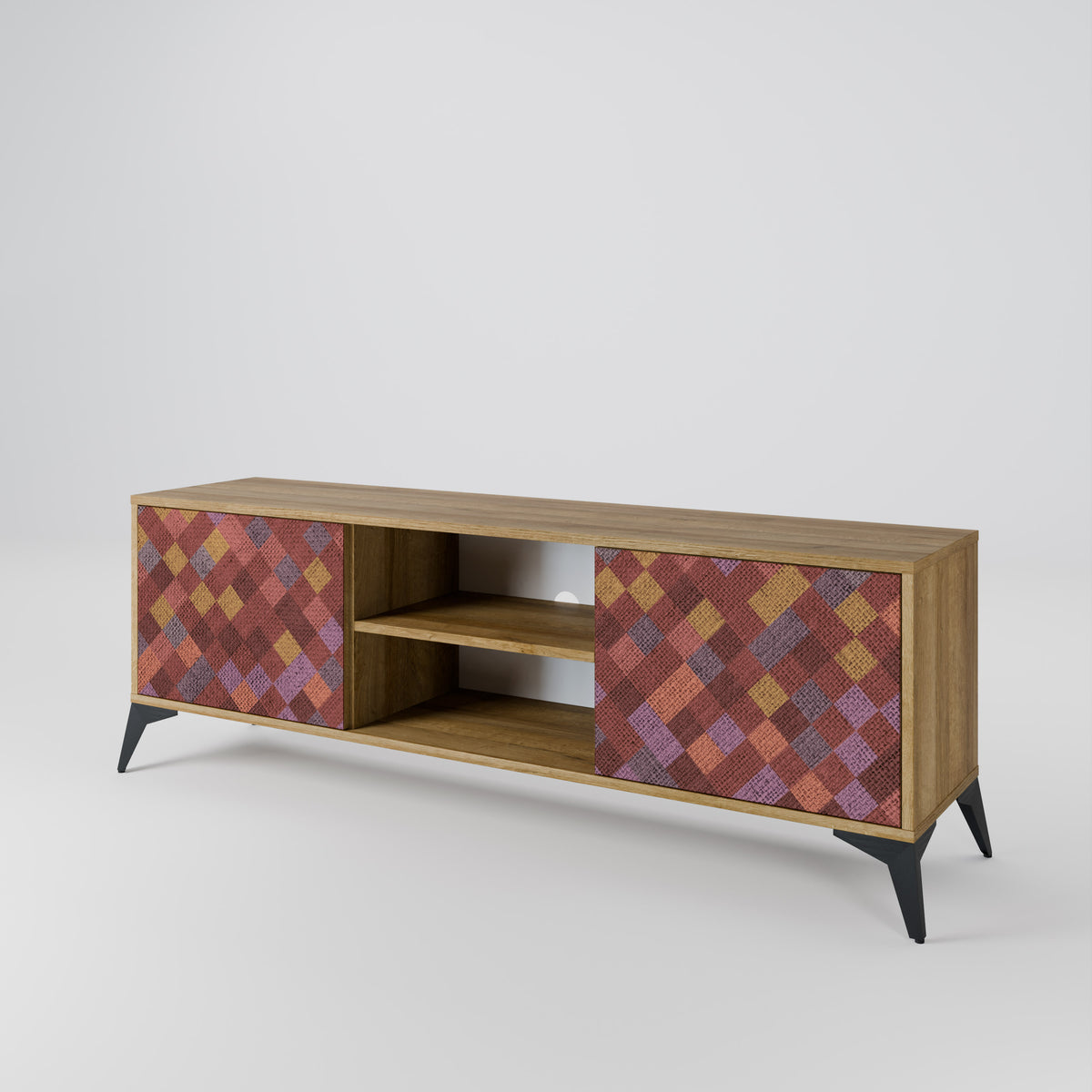 PAINTED SQUARES 2-Door TV Cabinet