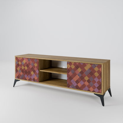 PAINTED SQUARES 2-Door TV Cabinet