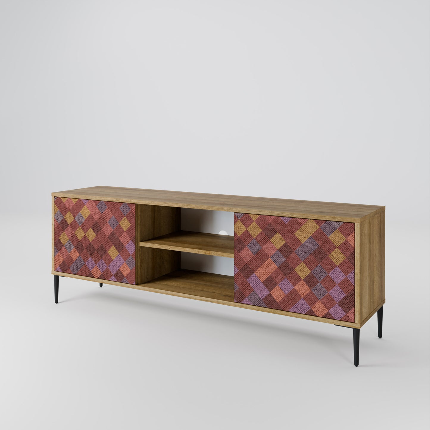 PAINTED SQUARES 2-Door TV Cabinet