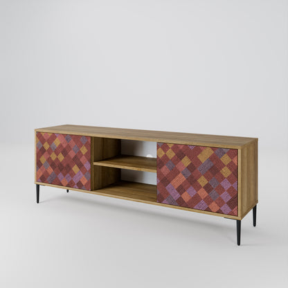 PAINTED SQUARES 2-Door TV Cabinet