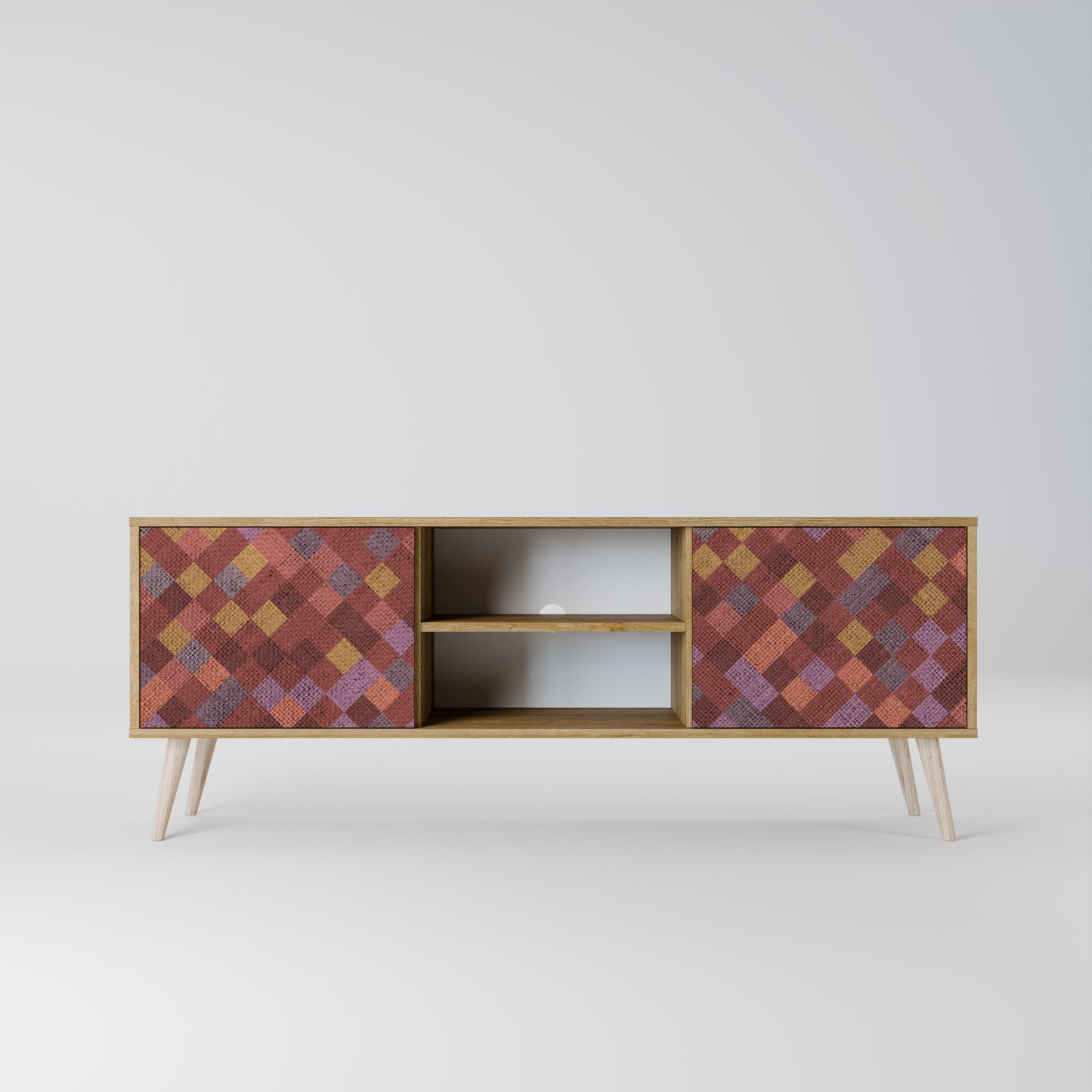 PAINTED SQUARES 2-Door TV Cabinet