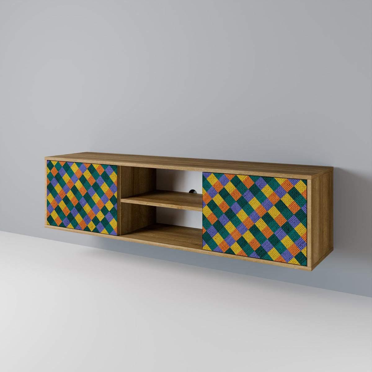 PAINTED SQUARES MIX 2-Door TV Cabinet