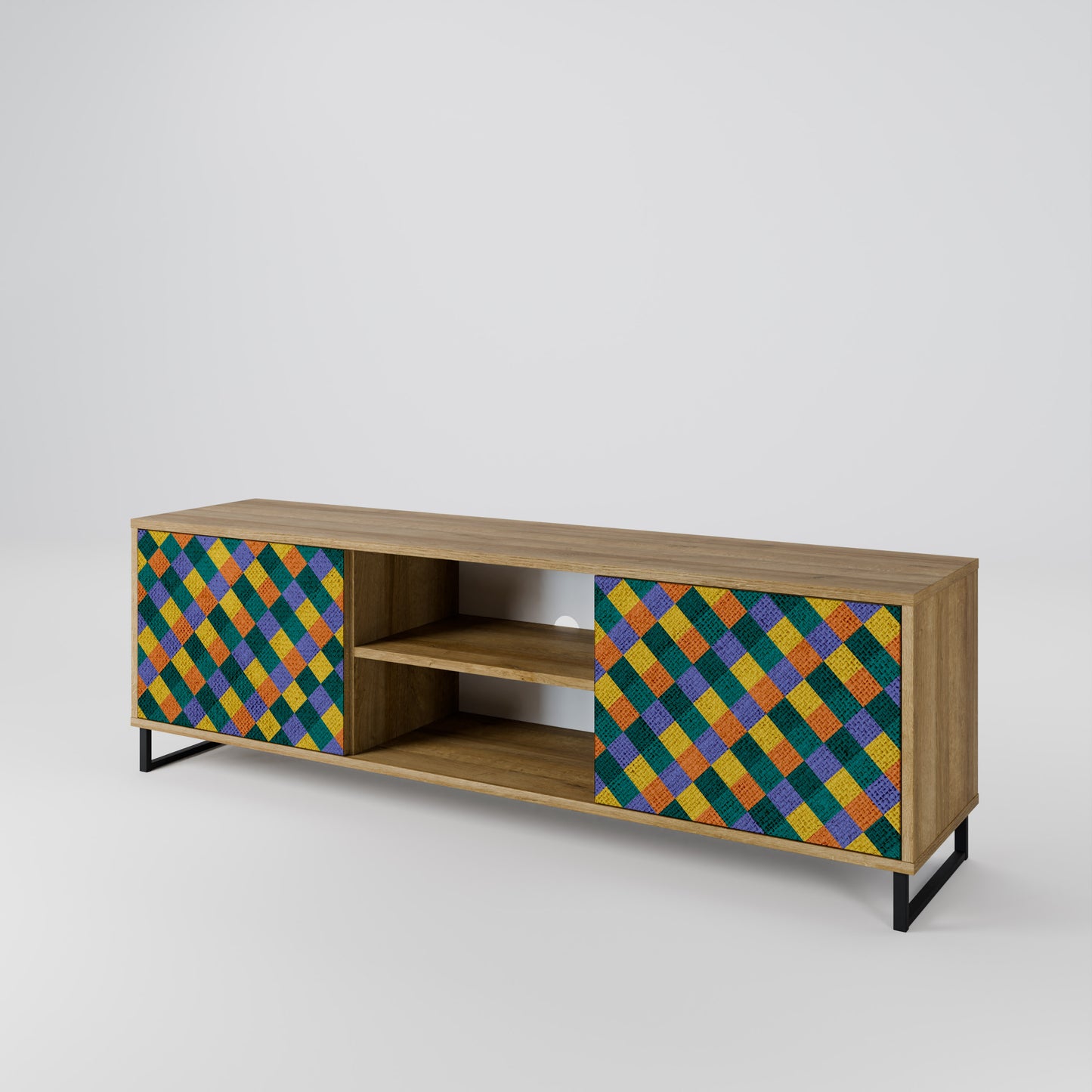 PAINTED SQUARES MIX 2-Door TV Cabinet
