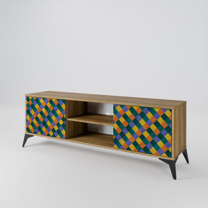 PAINTED SQUARES MIX 2-Door TV Cabinet
