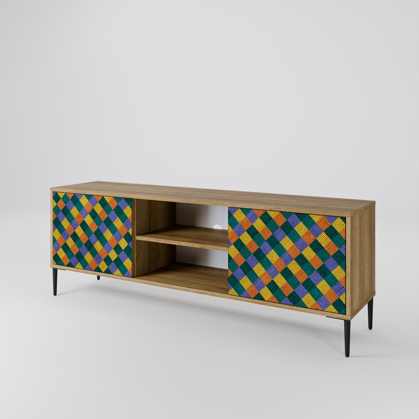 PAINTED SQUARES MIX 2-Door TV Cabinet