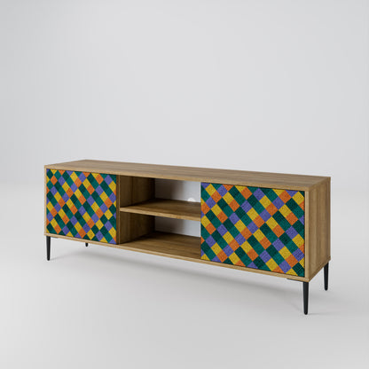 PAINTED SQUARES MIX 2-Door TV Cabinet