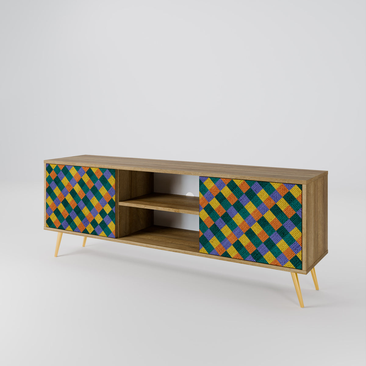 PAINTED SQUARES MIX 2-Door TV Cabinet