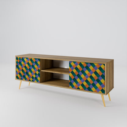PAINTED SQUARES MIX 2-Door TV Cabinet
