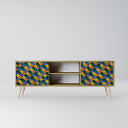 PAINTED SQUARES MIX 2-Door TV Cabinet