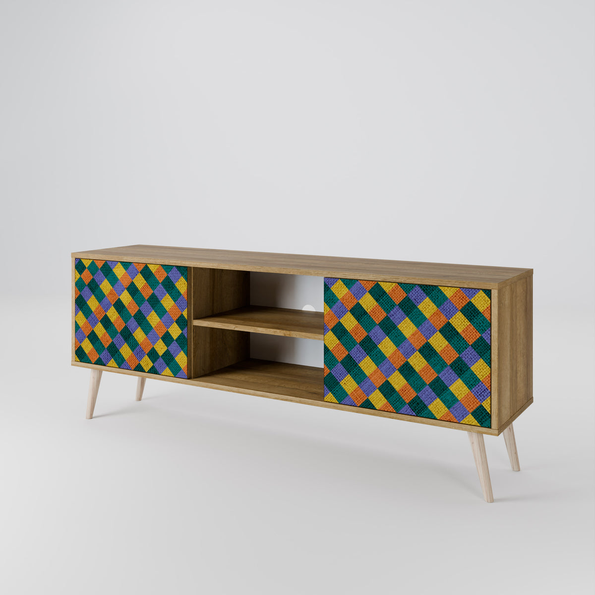 PAINTED SQUARES MIX 2-Door TV Cabinet