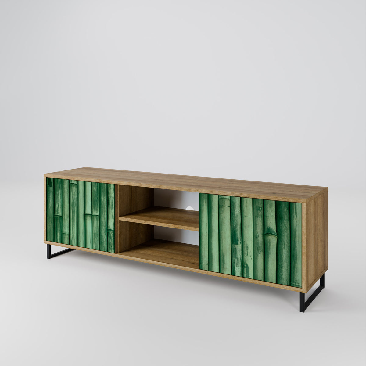 NATURAL GREEN 2-Door TV Cabinet