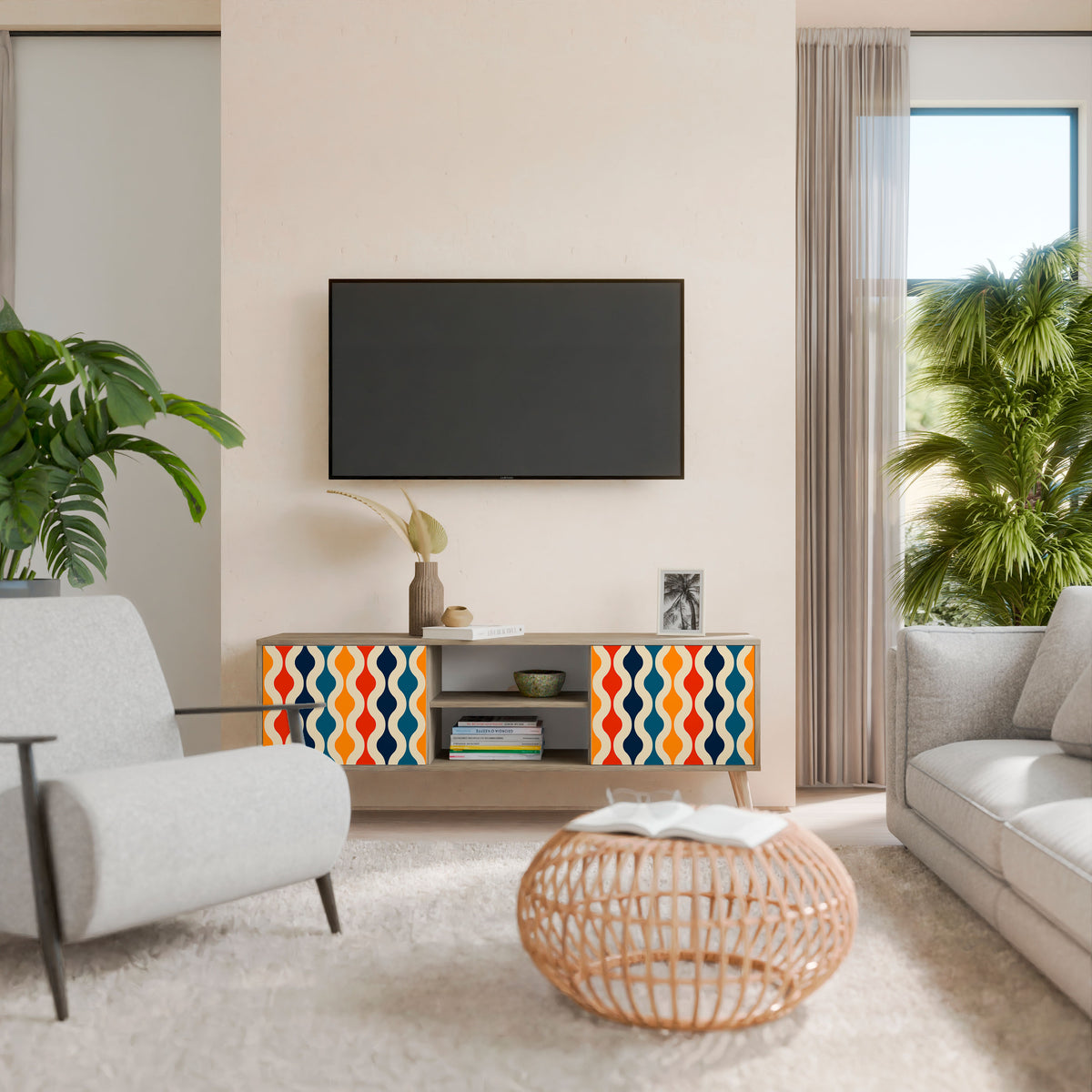 COLORFUL NOSTALGIA 2-Door TV Cabinet