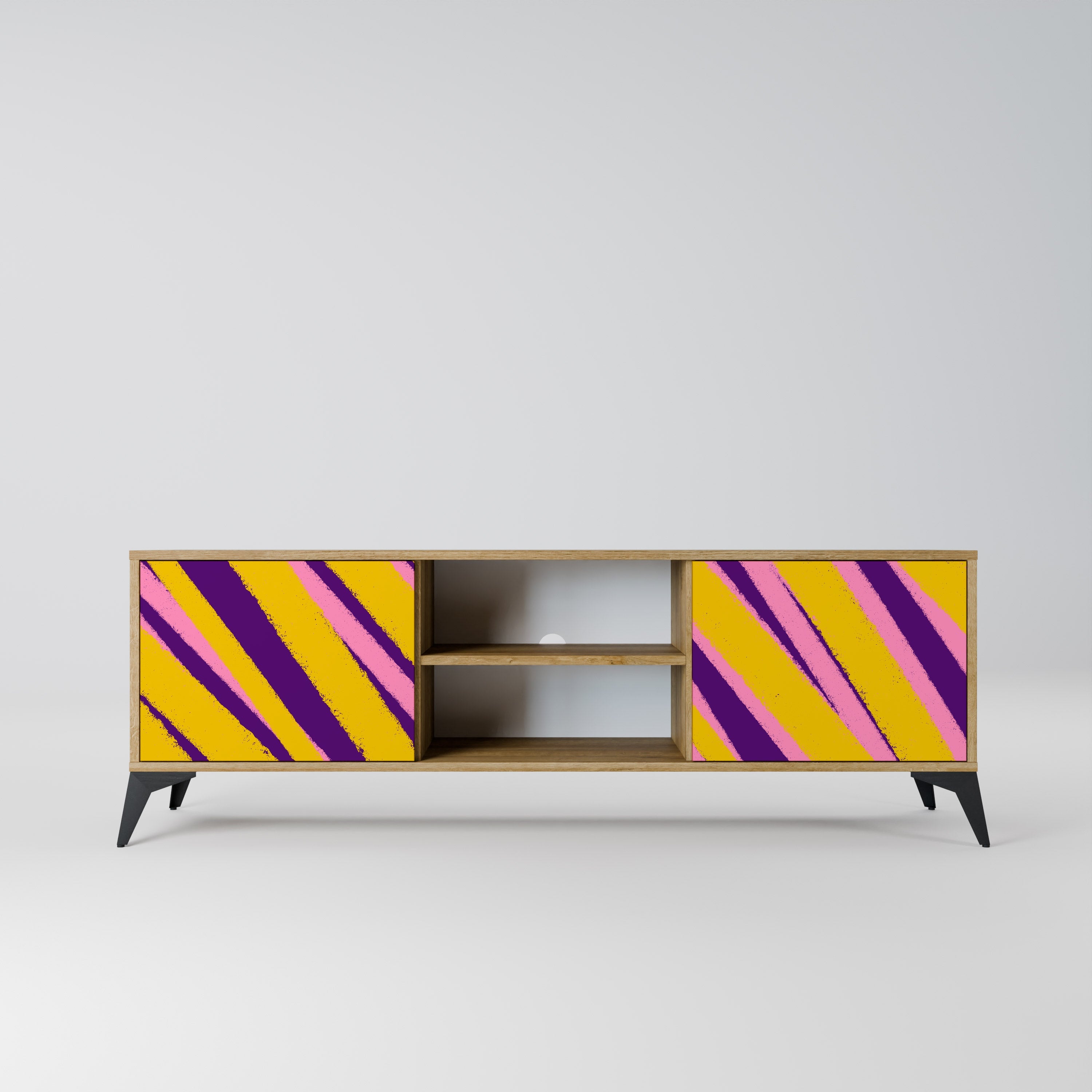 Meuble TV 2 portes DREAMS COME TRUE effet chêne