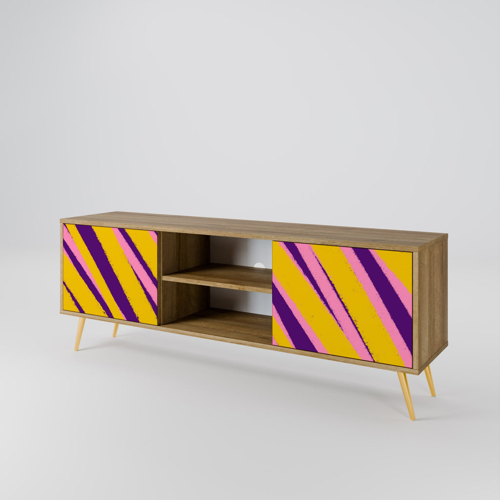 Meuble TV 2 portes DREAMS COME TRUE effet chêne