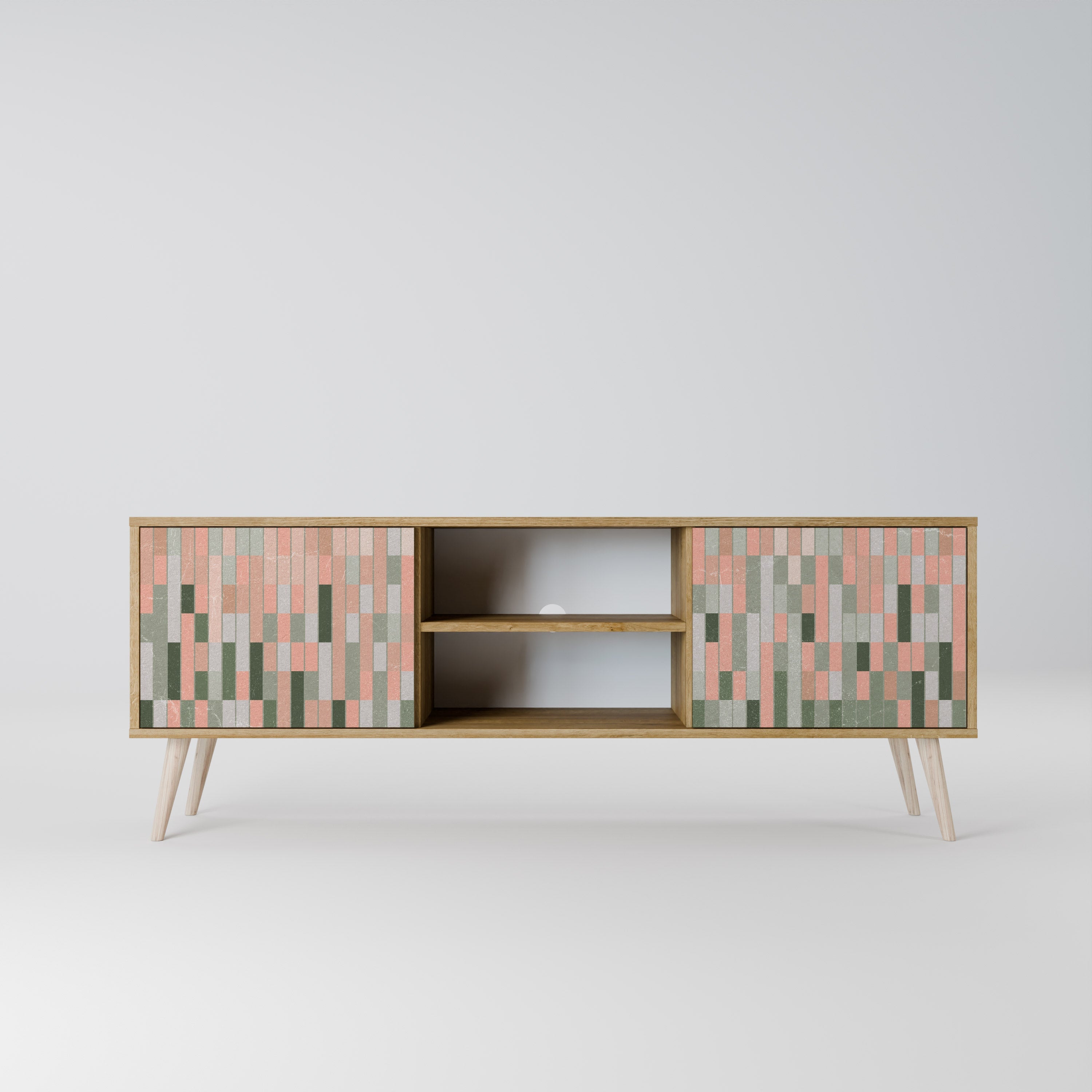 CONSTRUIRE LE FUTUR Meuble TV 2 portes effet chêne