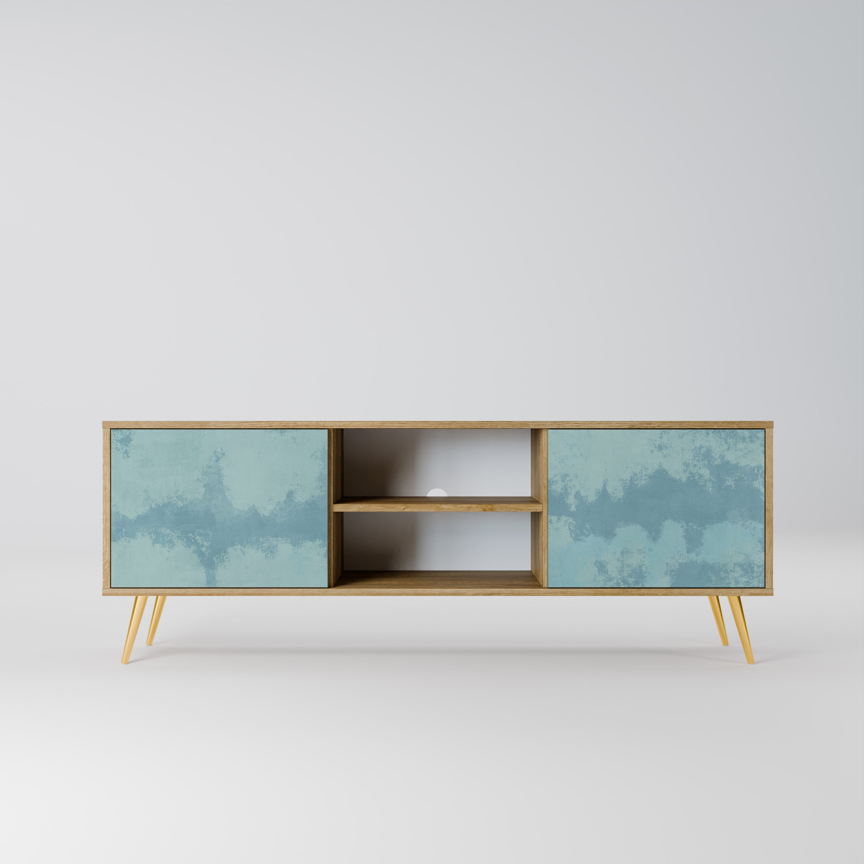 Meuble TV 2 portes SKY WASH effet chêne