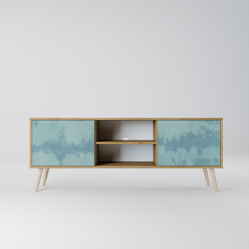 Meuble TV 2 portes SKY WASH effet chêne