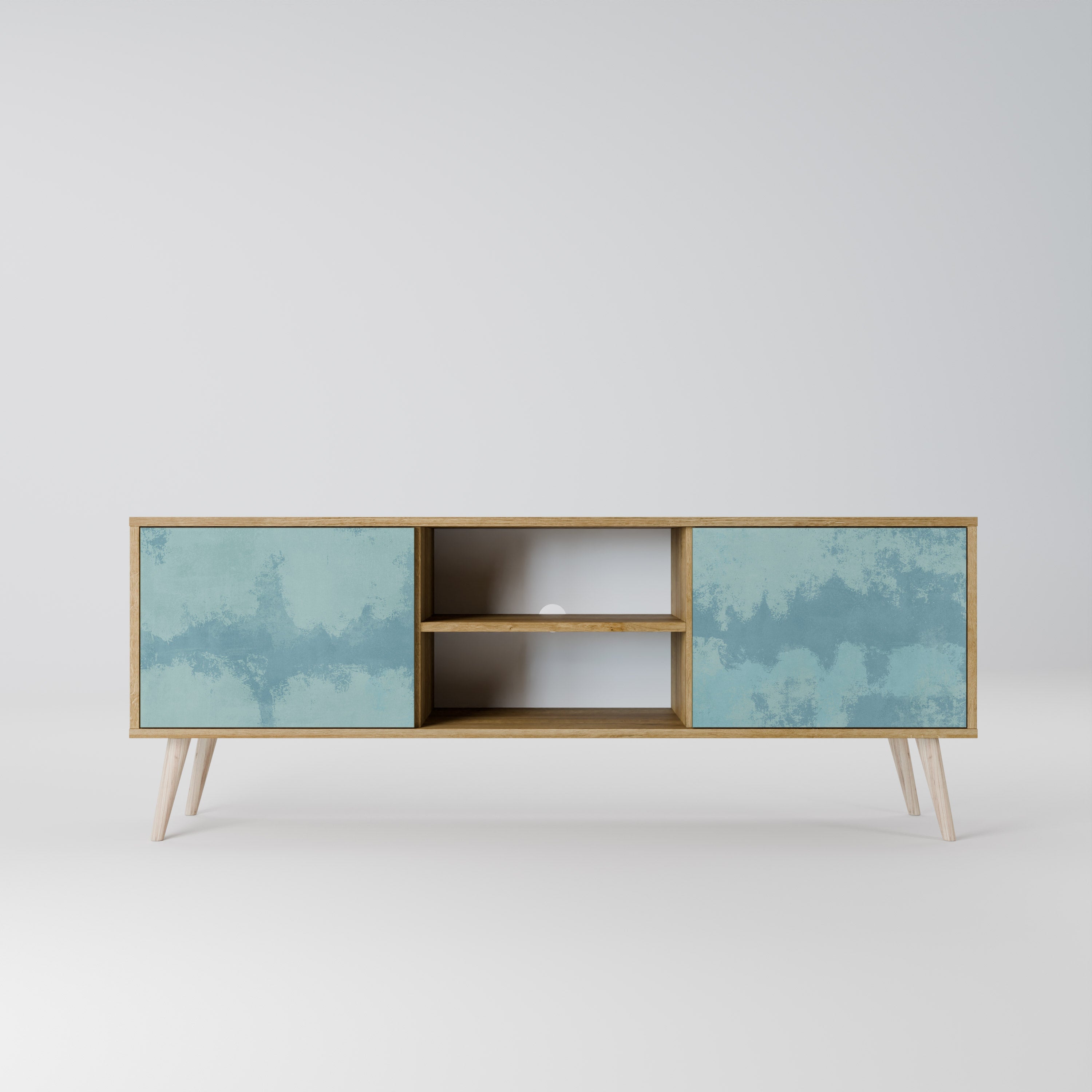 Meuble TV 2 portes SKY WASH effet chêne