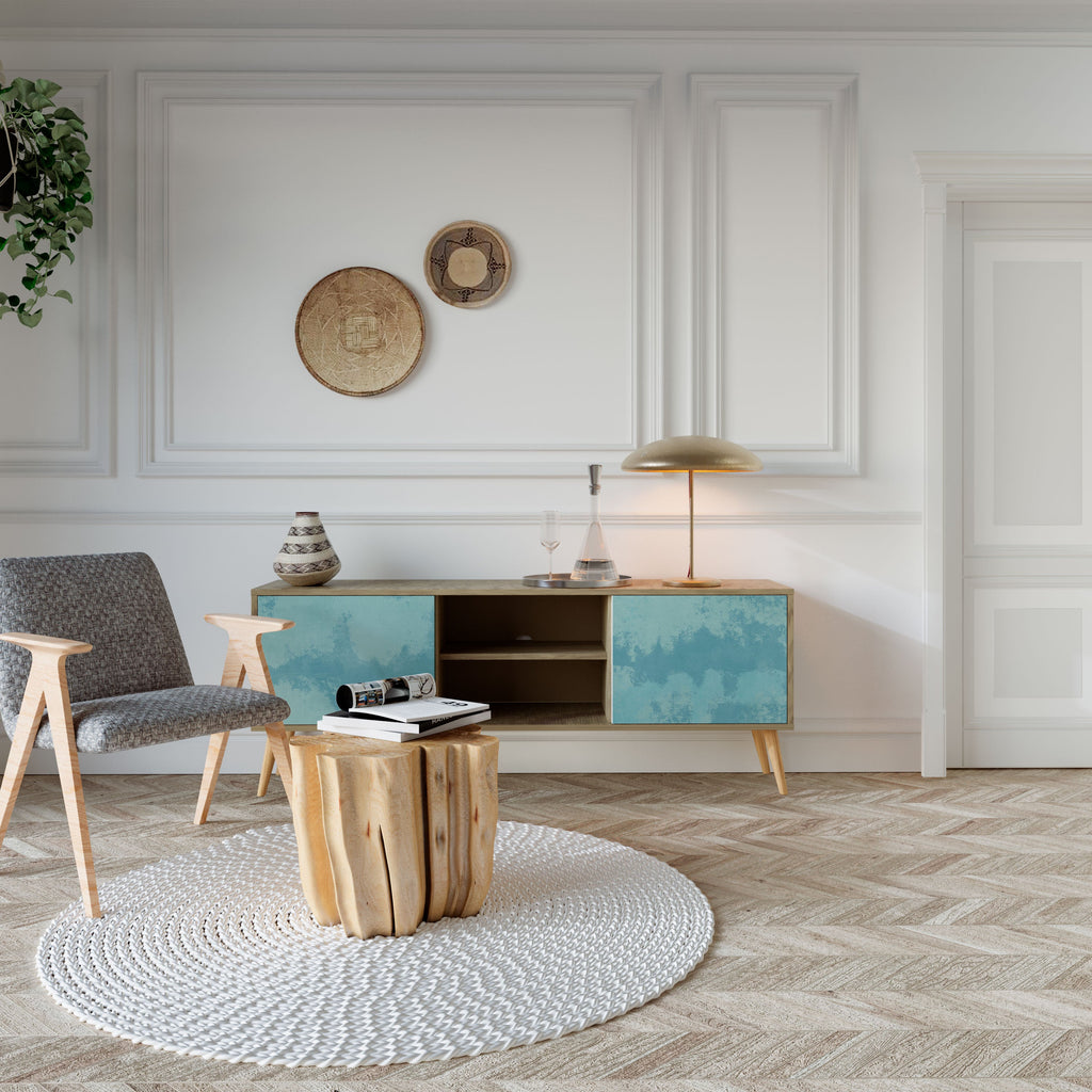 Meuble TV 2 portes SKY WASH effet chêne