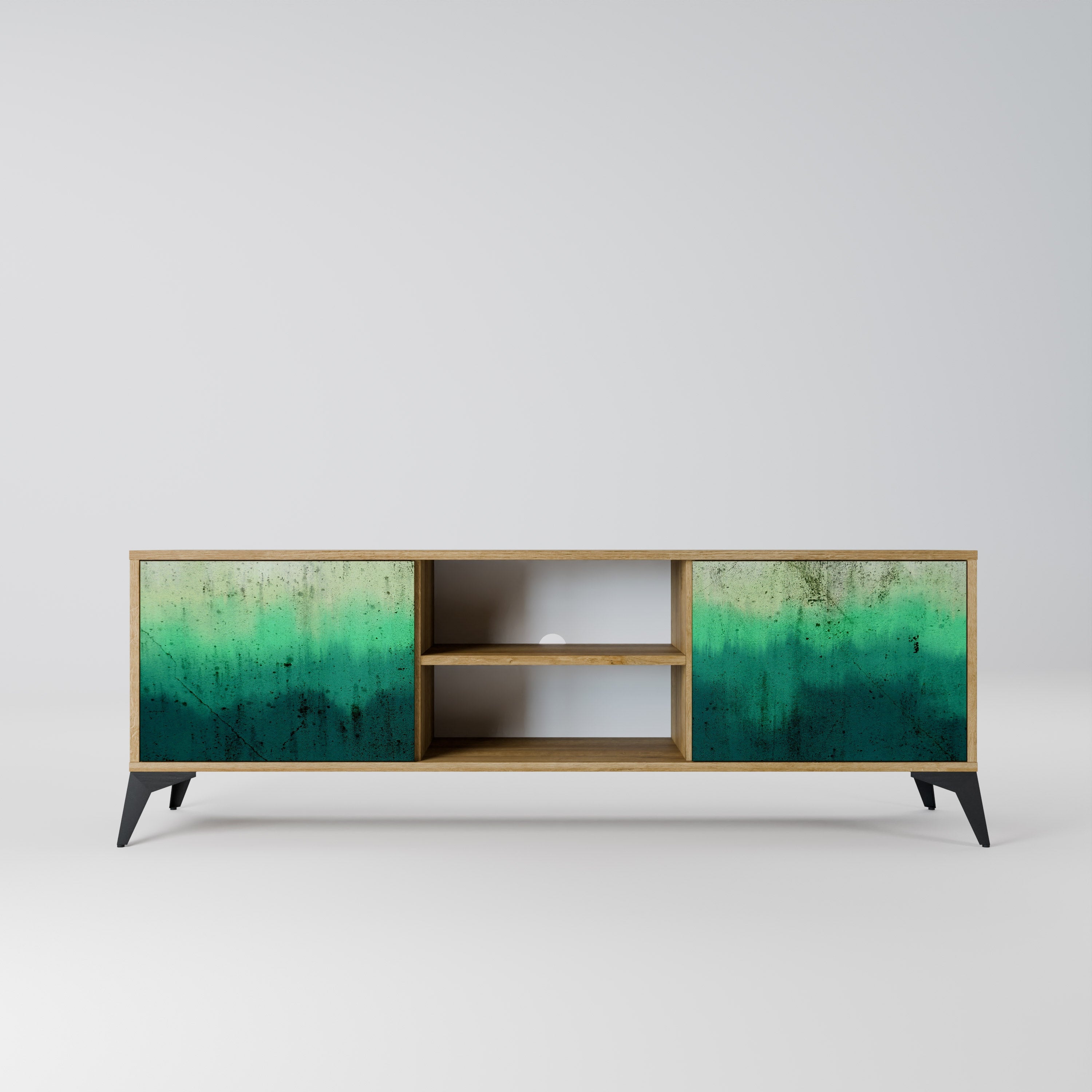 Meuble TV 2 portes NORTHERN LIGHTS effet chêne