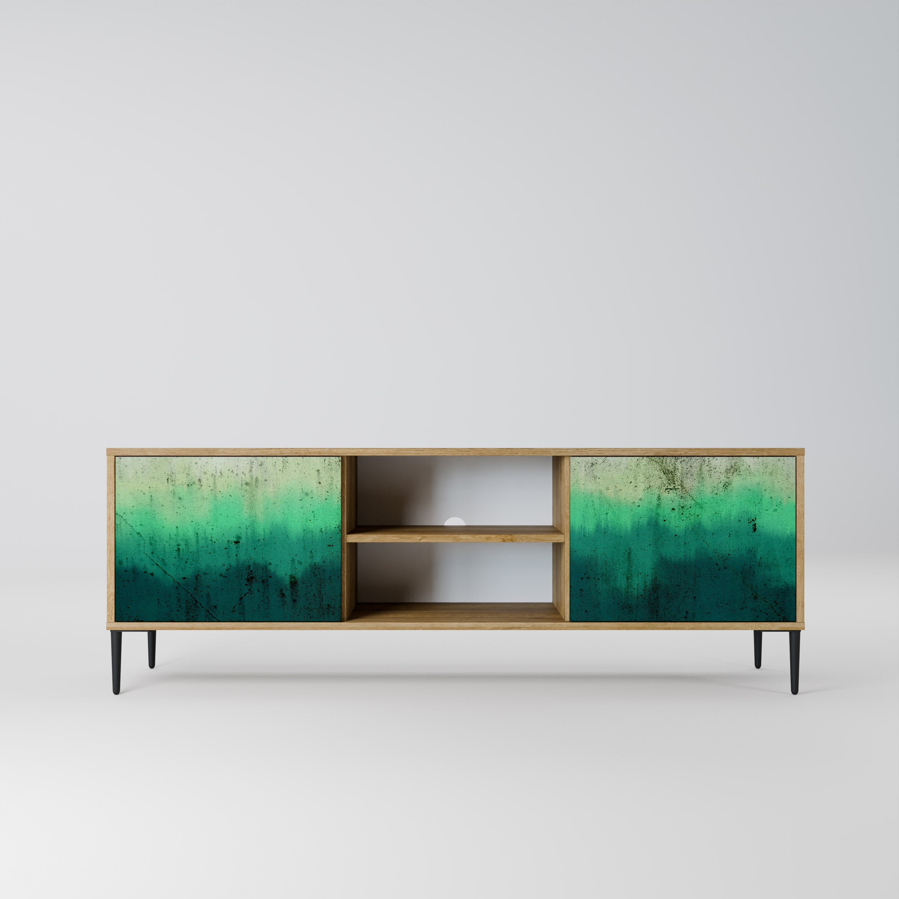 Meuble TV 2 portes NORTHERN LIGHTS effet chêne