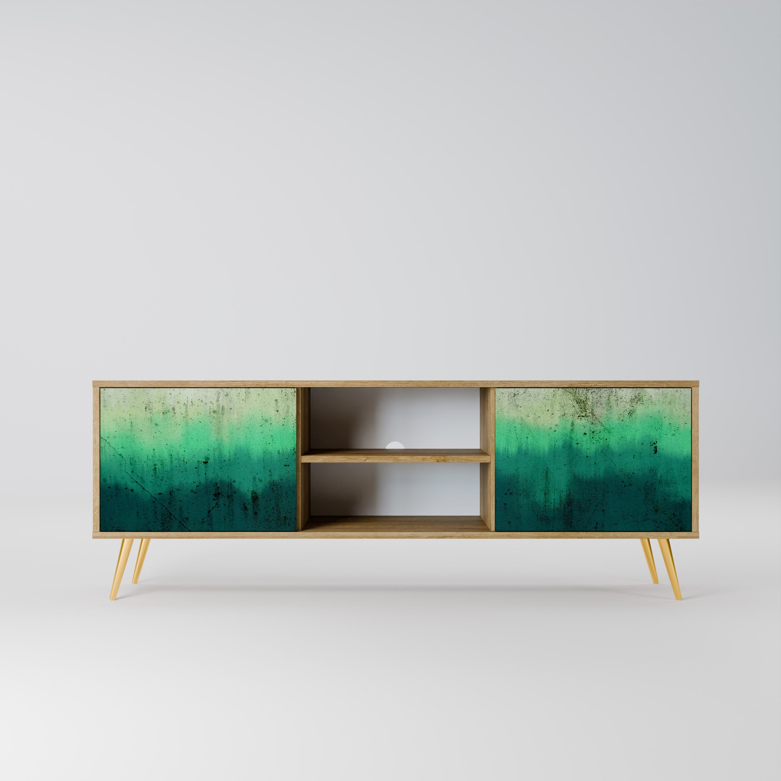 Meuble TV 2 portes NORTHERN LIGHTS effet chêne