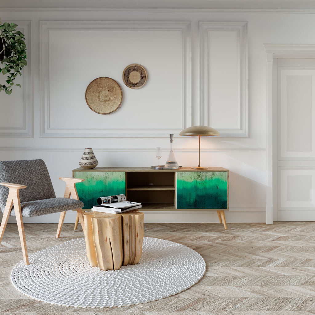 Meuble TV 2 portes NORTHERN LIGHTS effet chêne