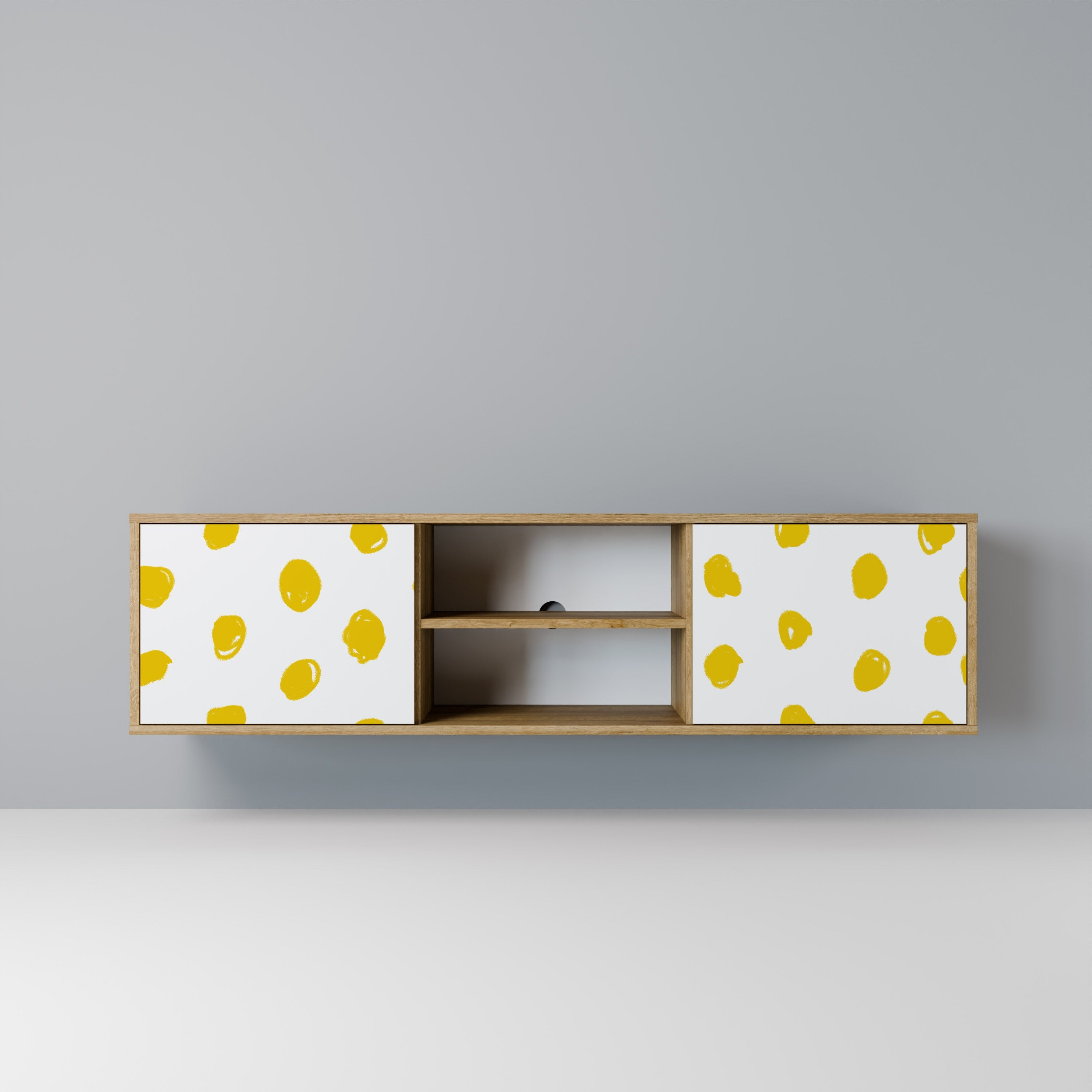 Meuble TV 2 portes RADIANT REVERIE effet chêne